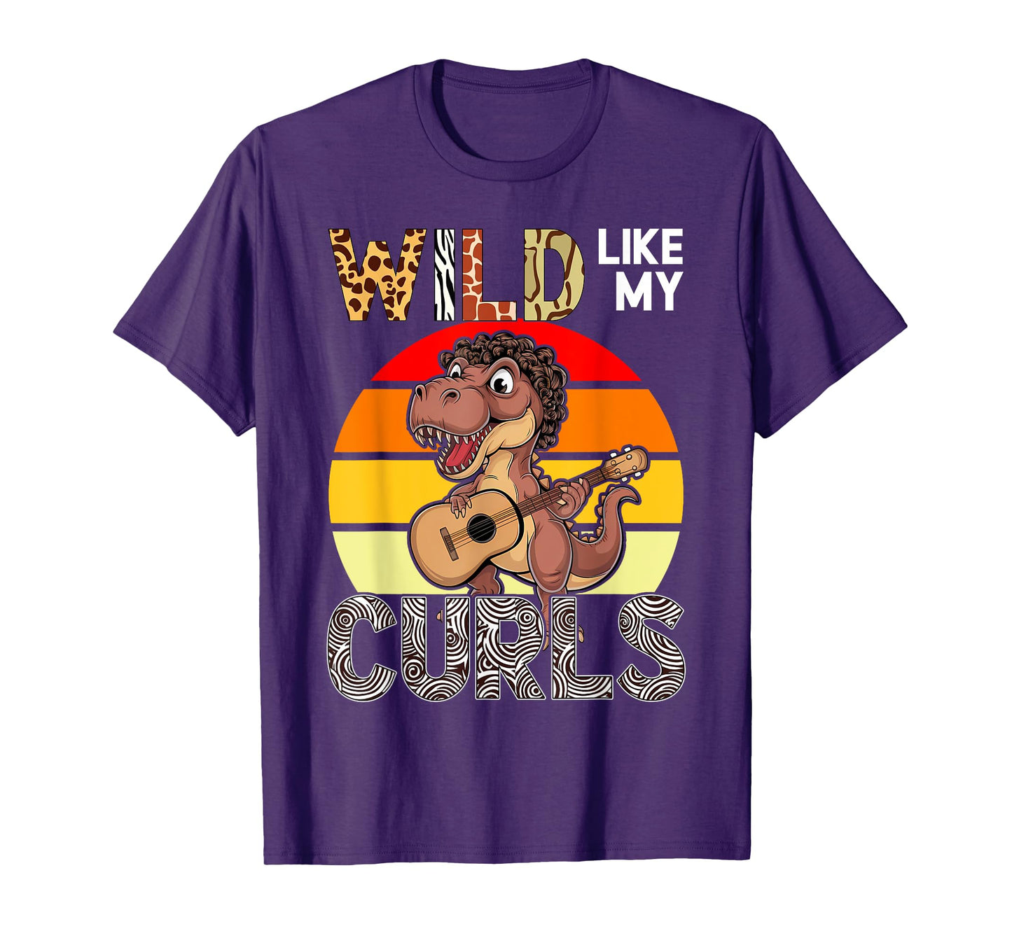 Wild Like My Curls Toddler Cute Dinosaurs Curly Haired T-Shirt