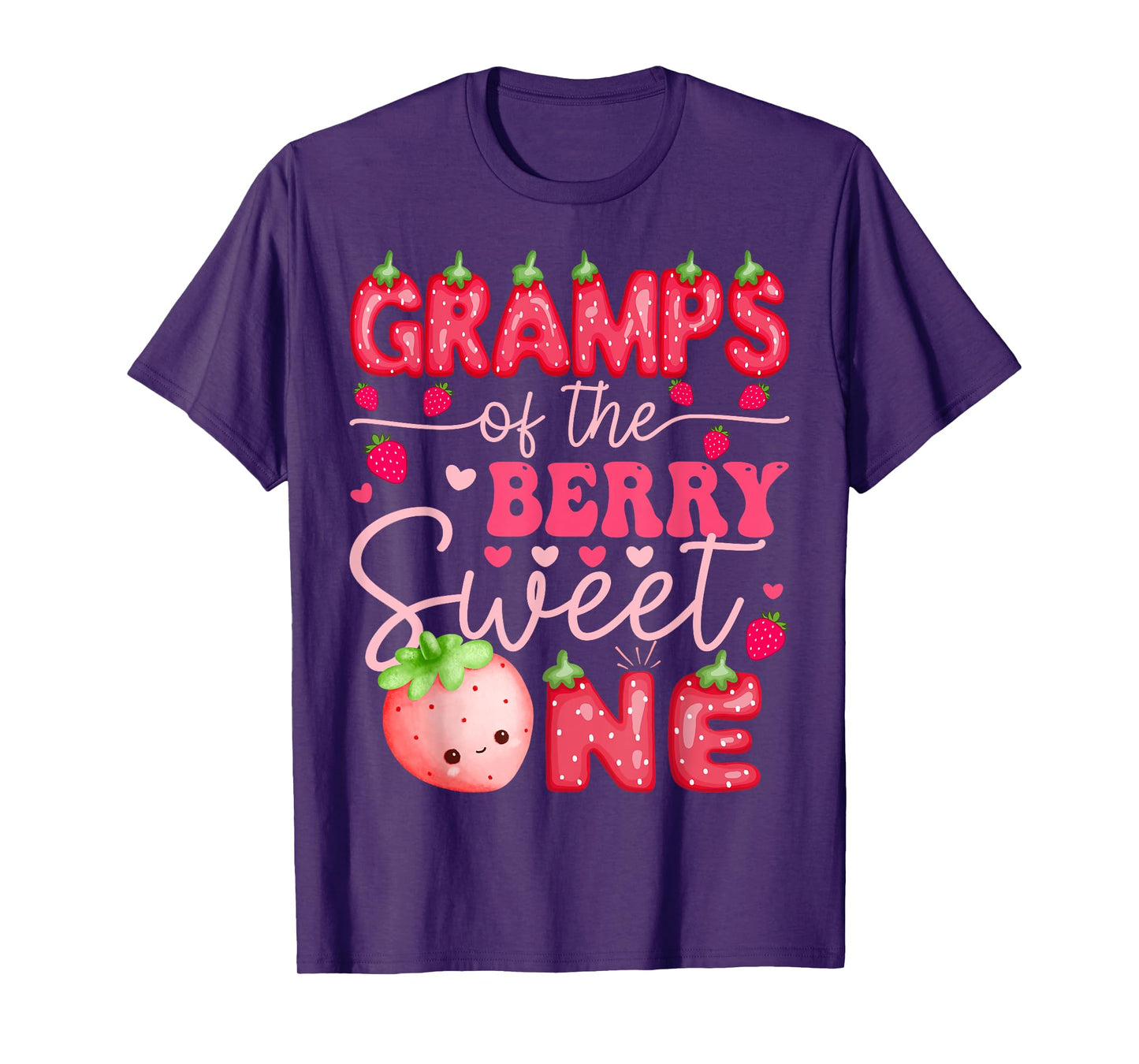 Gramps Of The Berry Sweet One Strawberry 1St Birthday T-Shirt