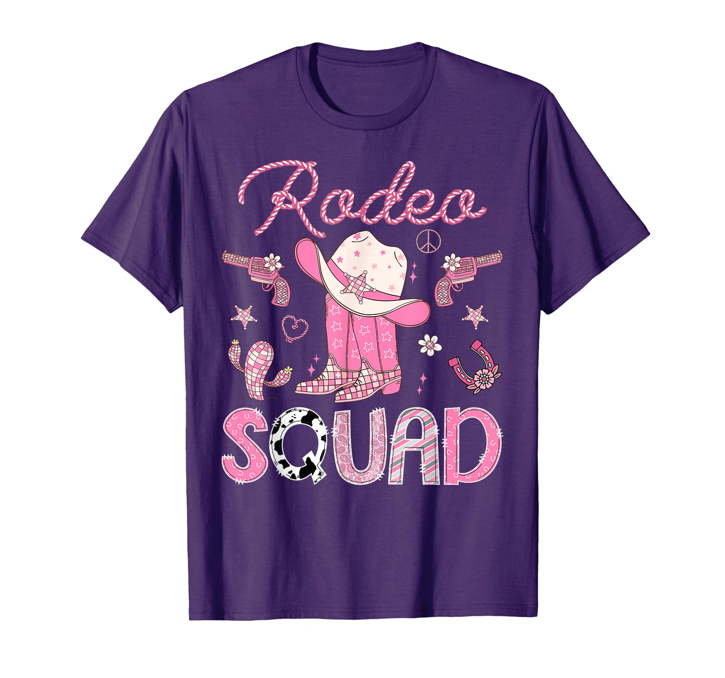 Rodeo Squad 1St Birthday Pink Boots Disco Cowgirl T-Shirt