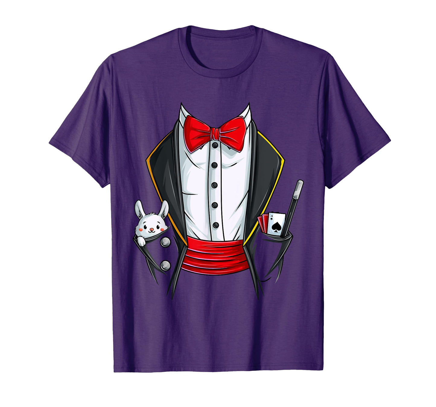 Magician Halloween Costume, Funny Rabbit Tuxedo T-Shirt