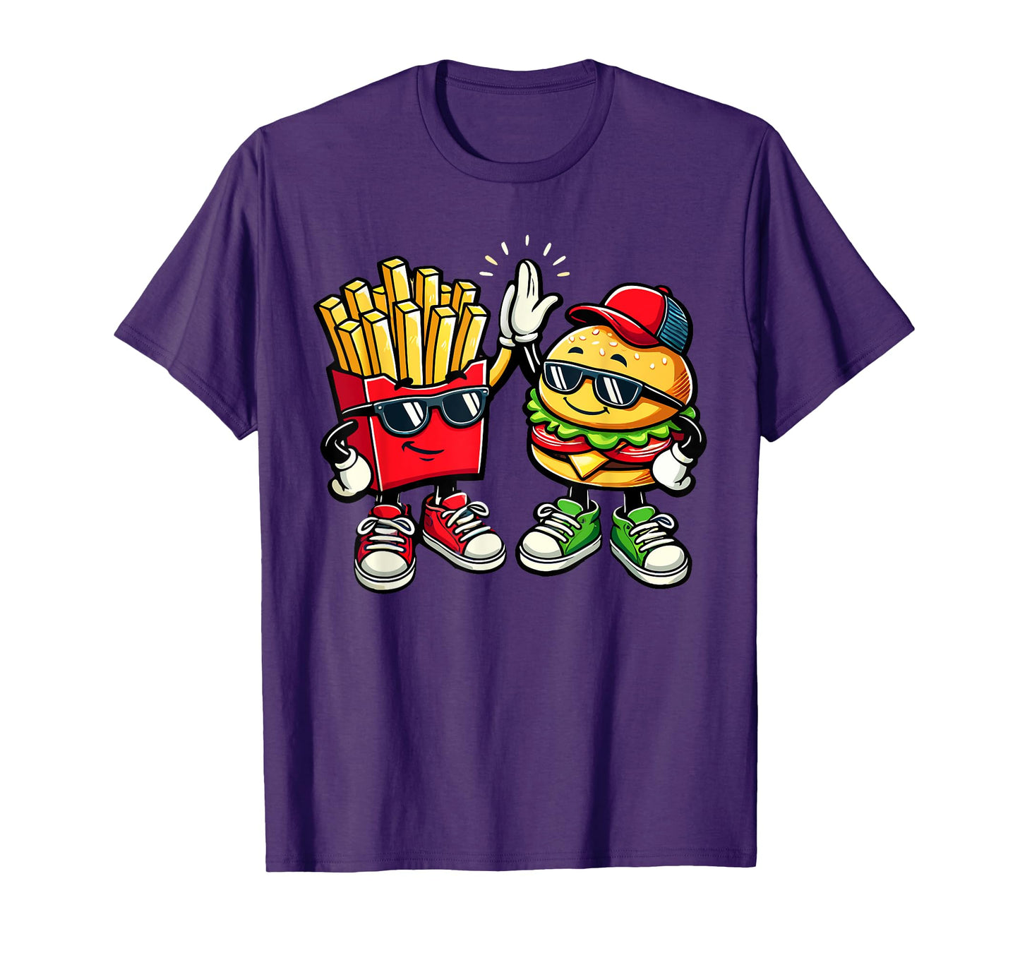 Hamburger Fries High Five | Cool Fun Combo Snacks Funny T-Shirt