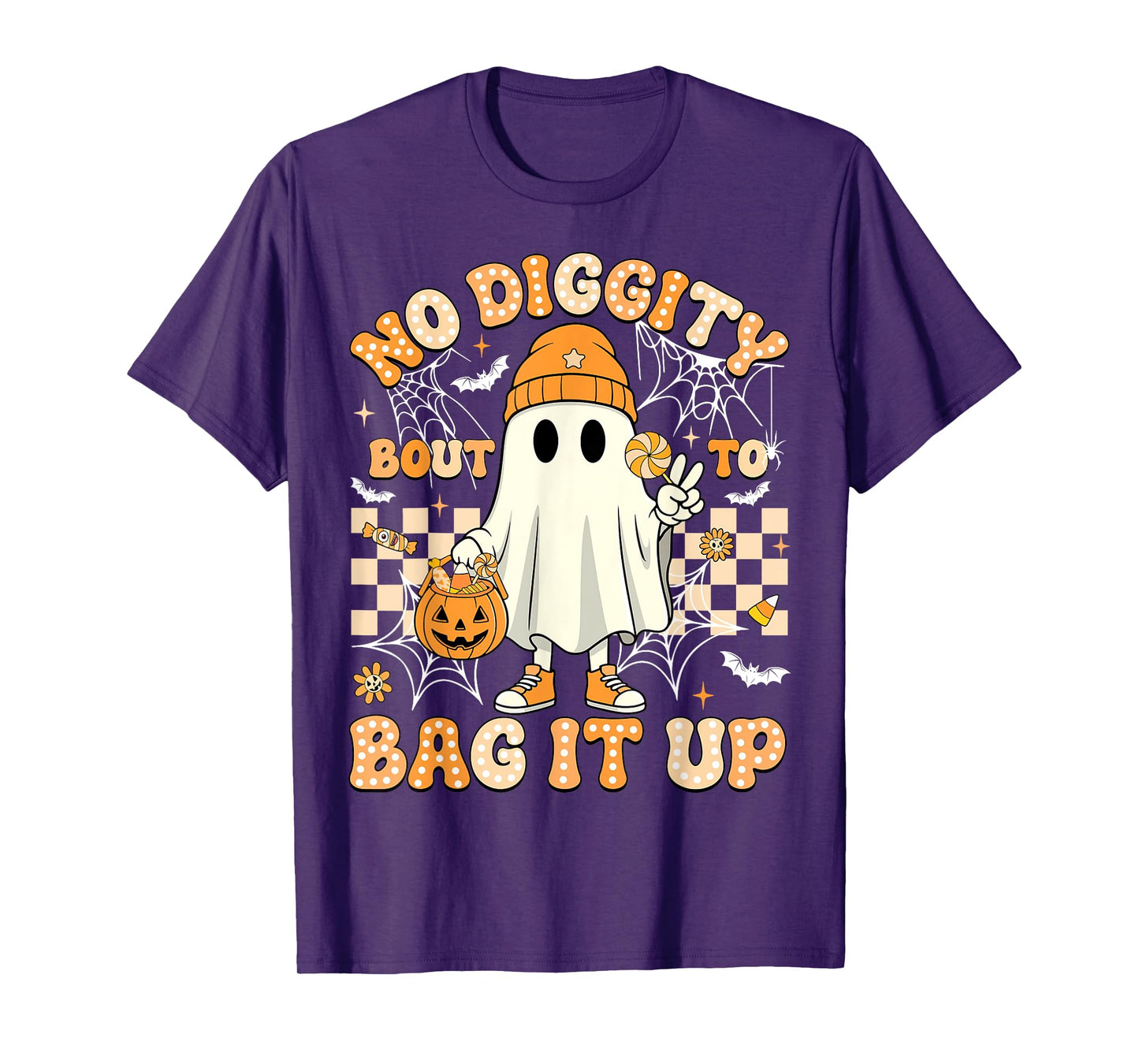 Halloween Ghost No Diggity Bout To Bag It Up Toddler Kids T-Shirt