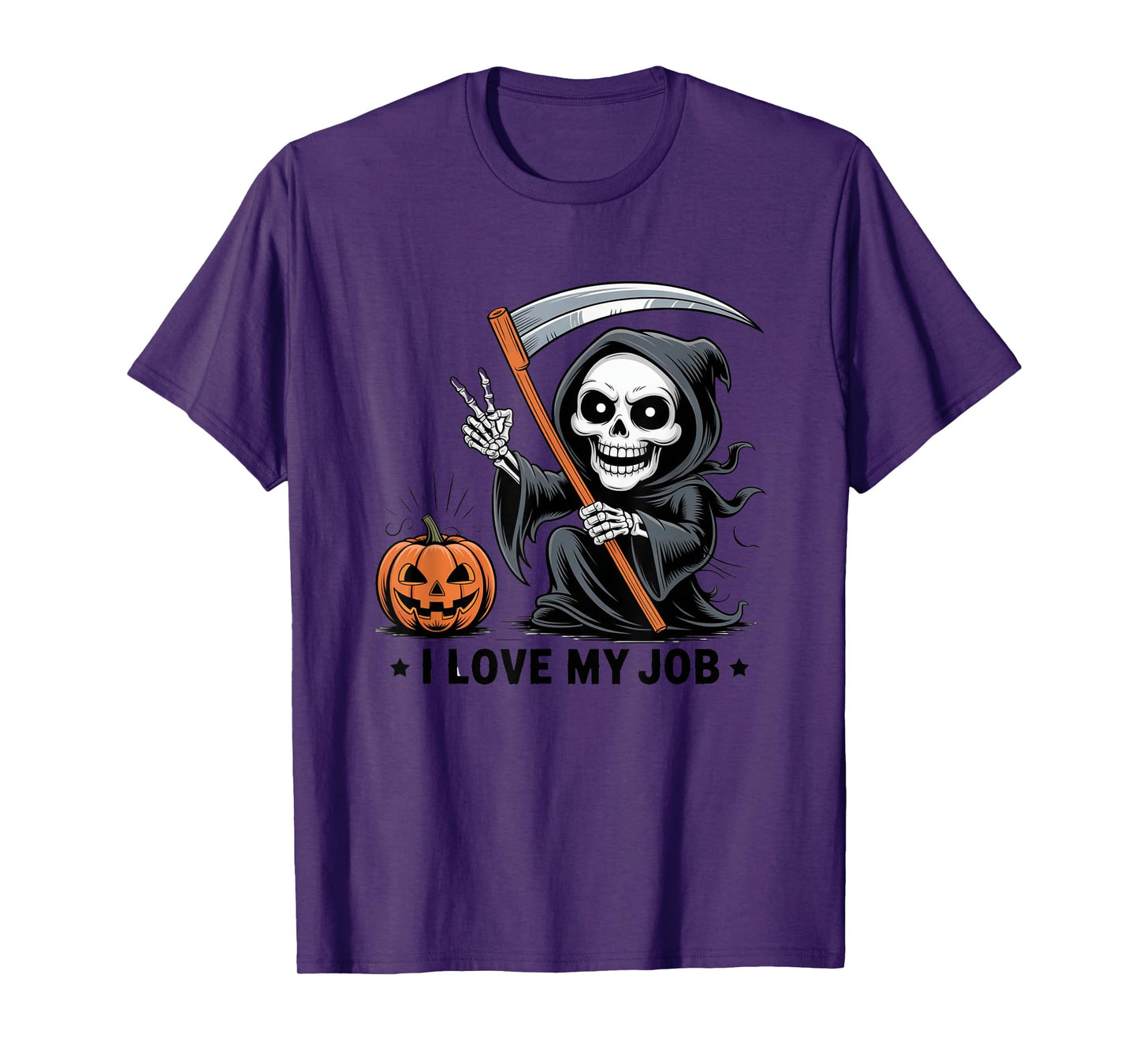 Grim Reaper I Love My Job Halloween Fun T-Shirt