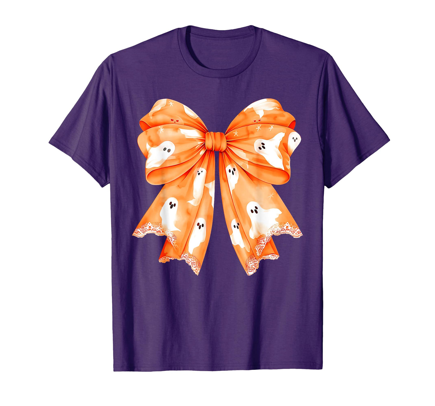 Halloween Girls Coquette Bow Cute Ghost Costume T-Shirt