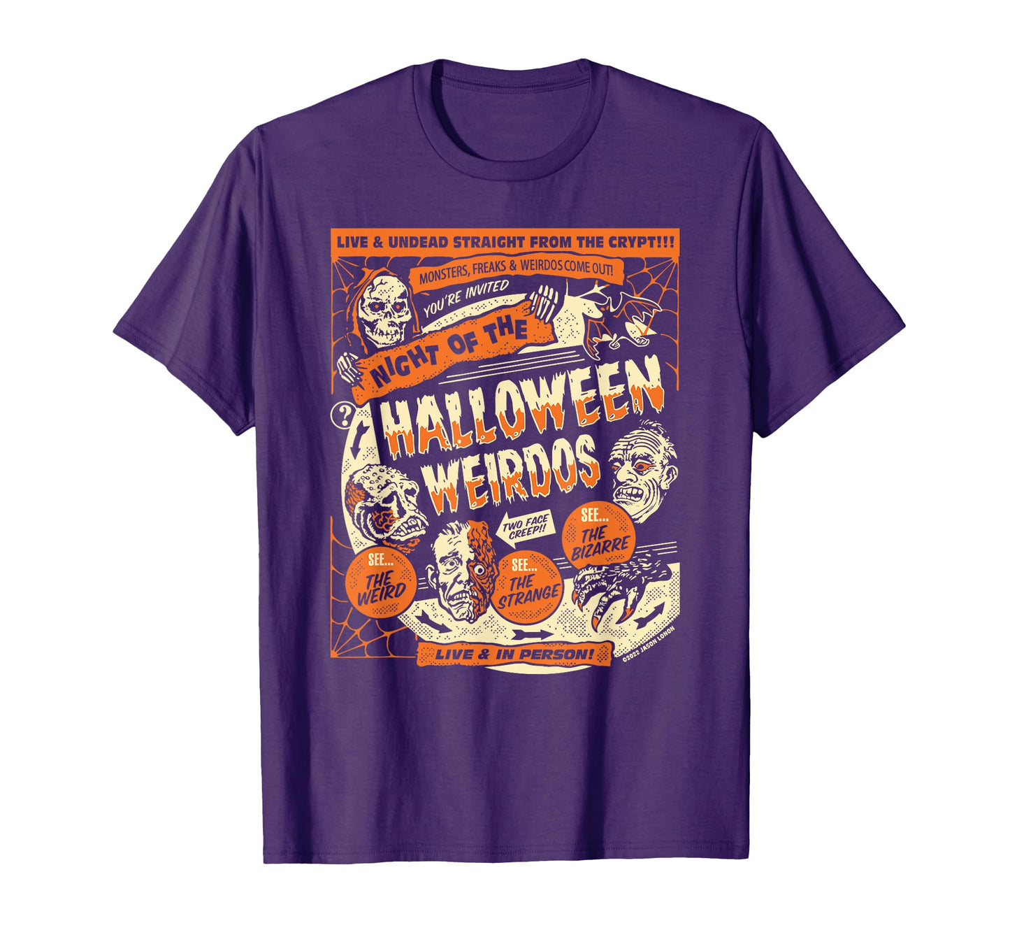 Punk Rock Retro Night Of The Halloween Weirdos Spooky Season T-Shirt