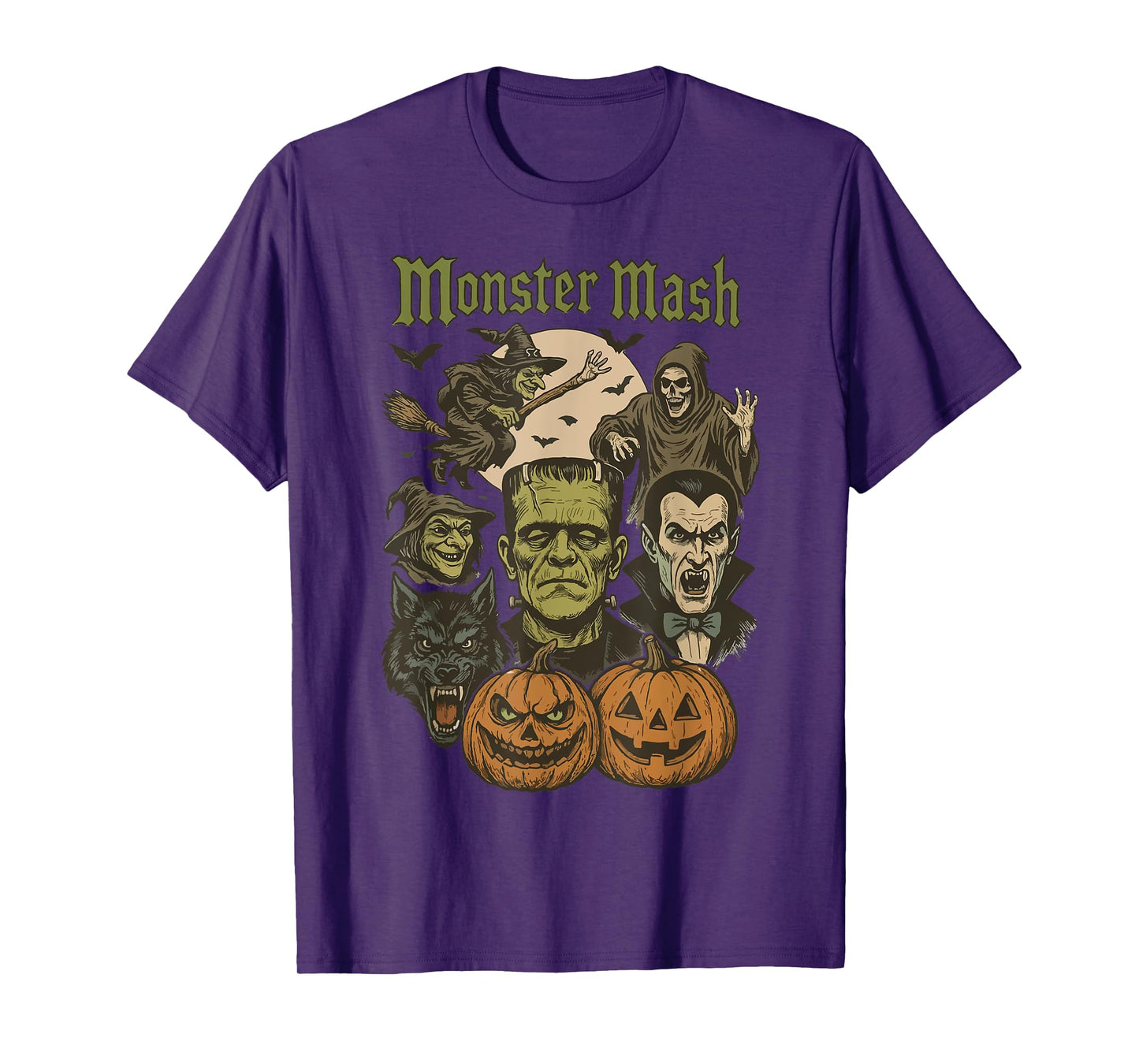 Monster Mash Retro Halloween Funny Monster Spooky Womens Men T-Shirt