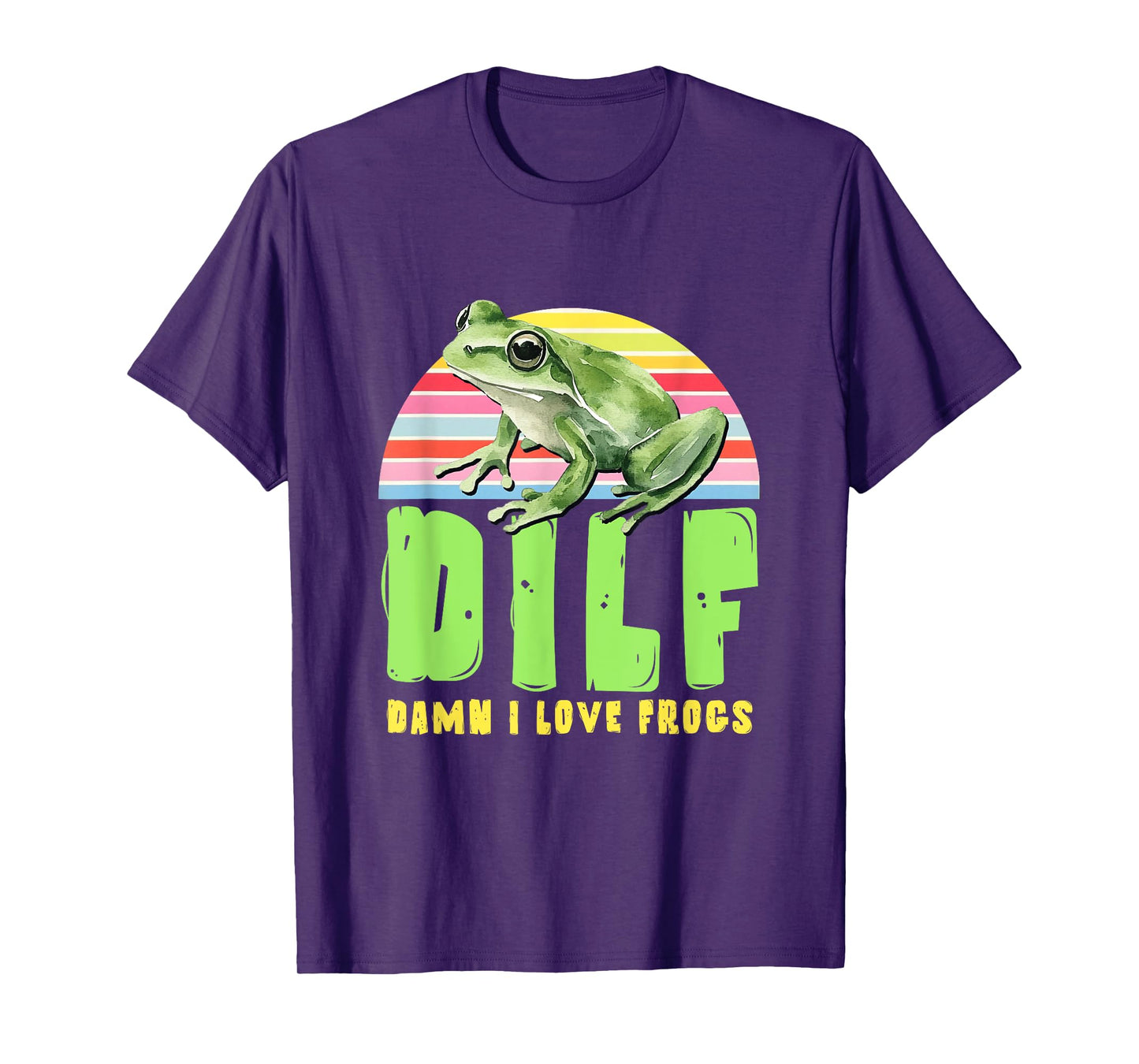 DILF Damn I Love Frogs Retro Funny Amphibian Lover Men Women T-Shirt