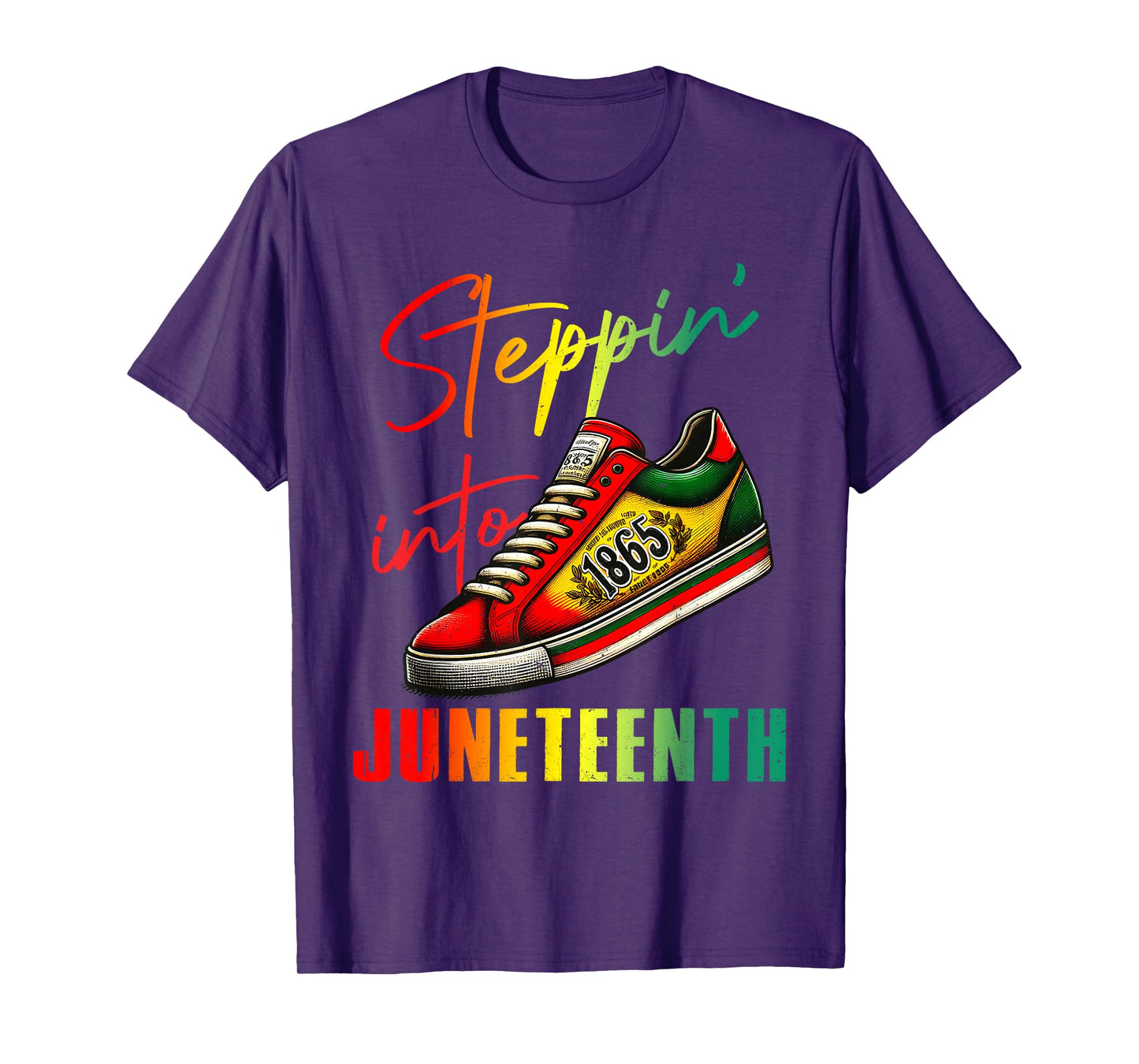 1865 Juneteenth Youth Shoes Steppin' Into Like My Ancestors T-Shirt
