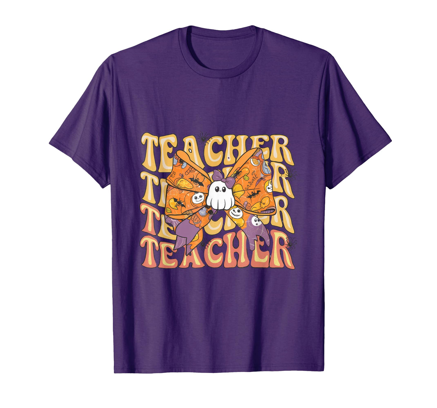 Spooky Ghost Coquette Retro Halloween Teacher Spooky fall T-Shirt