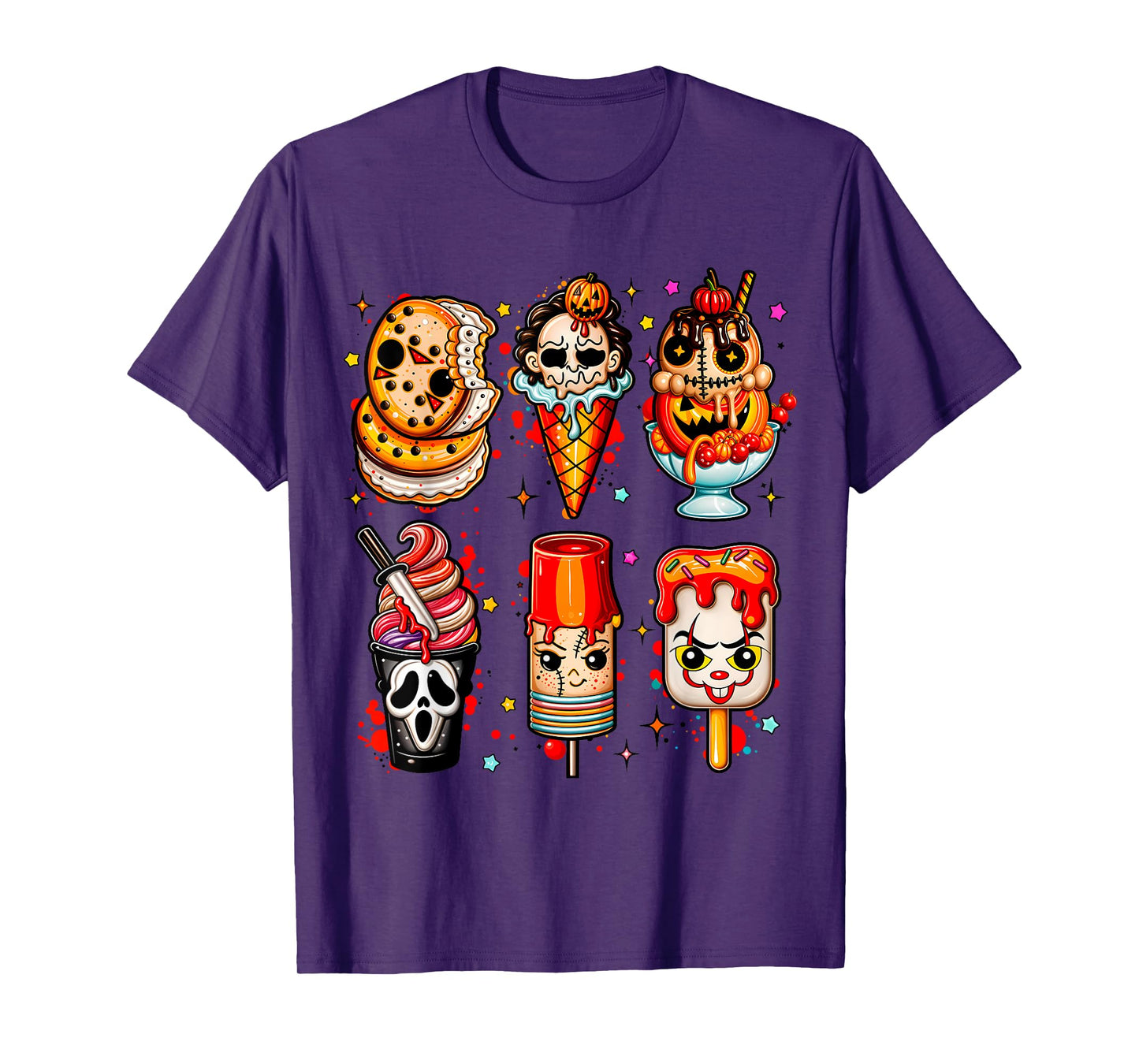 Horror Movies Summer Popsicle Halloween Ice Cream Summerween T-Shirt