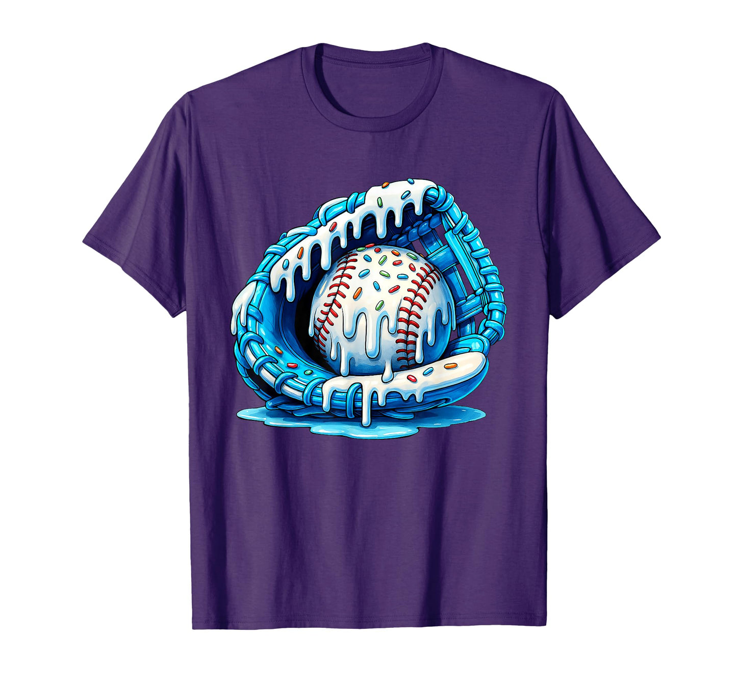 Baseball Drip For Boys Ice Cream Drip Youth Boys Baseball T-Shirt