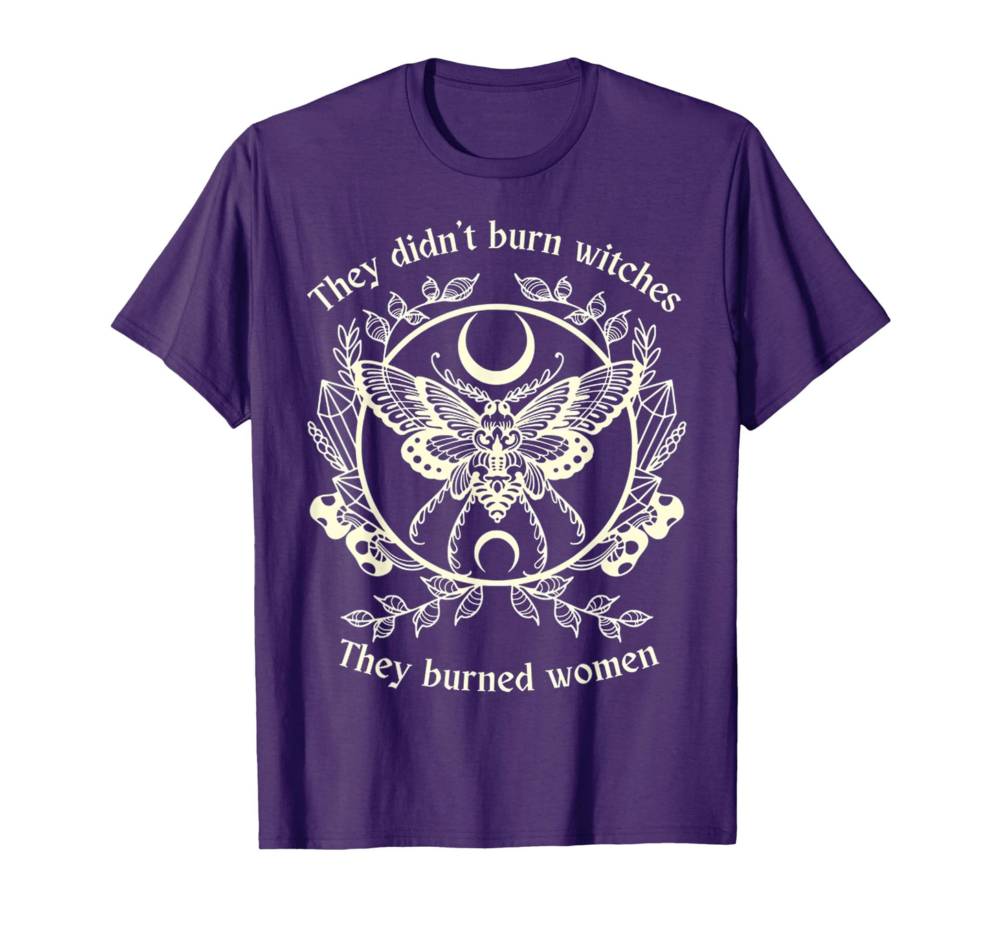 Feminist Witch Retro They Didn't Burn Witches Women 2 Side T-Shirt