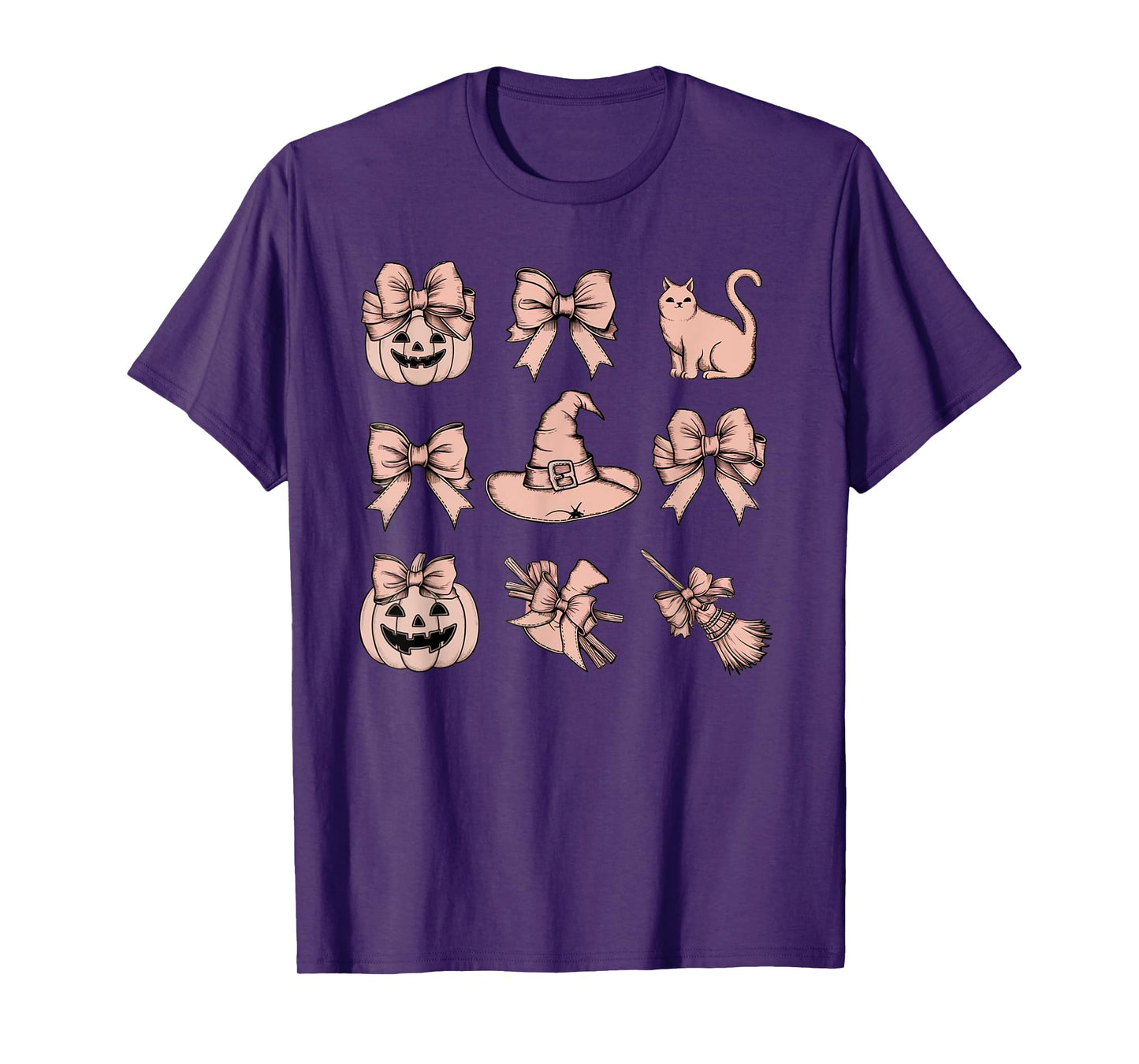 Pumpkin Cat Halloween Coquette Bow Pumpkin For Women Girls T-Shirt