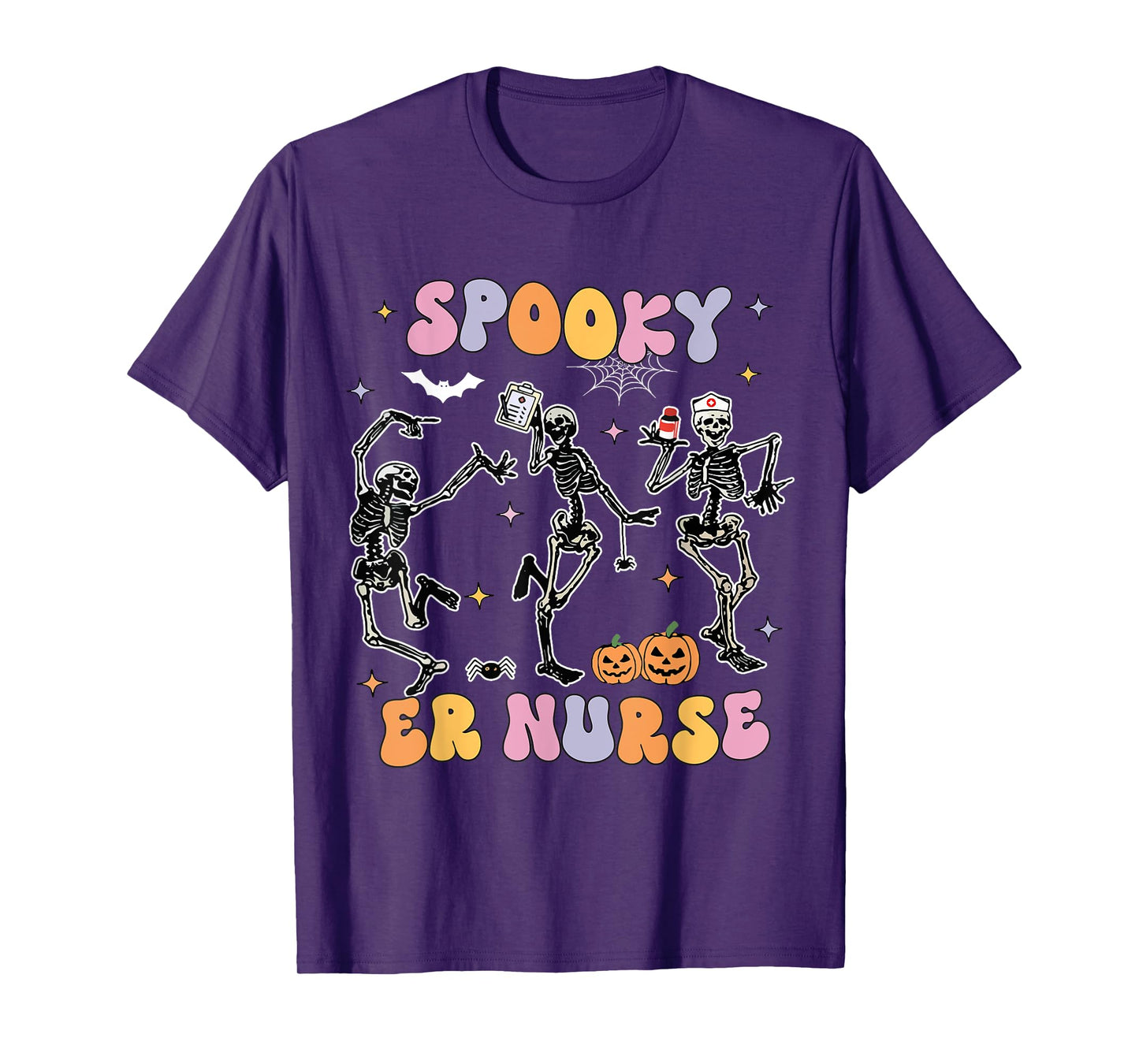 Spooky Nurse Ghost Halloween Cute Groovy Nursing Halloween T-Shirt