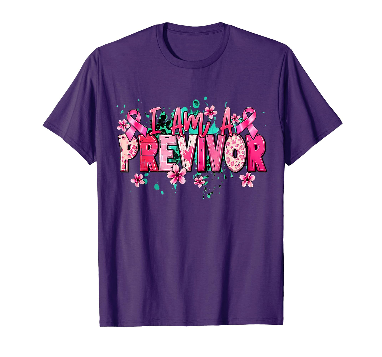 I Am A Previvor Pink Ribbon Breast Cancer Awareness Warrior T-Shirt