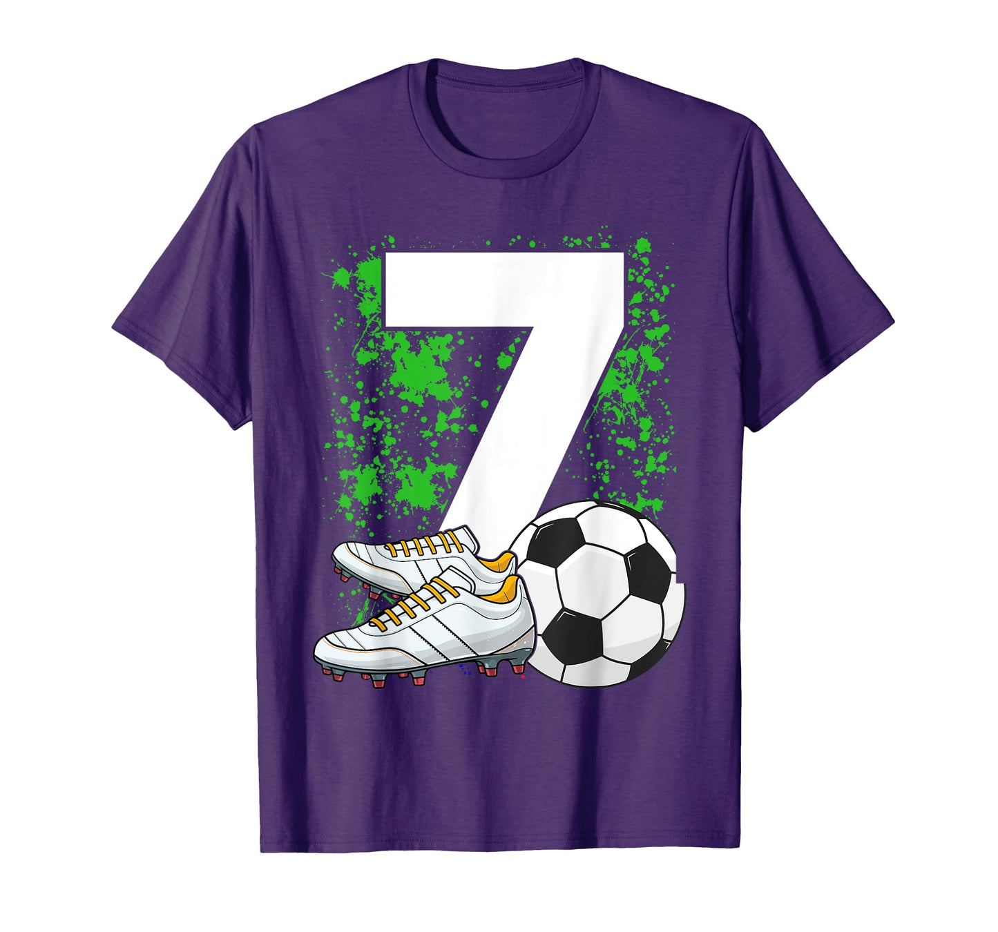 7th Birthday Boys 7 Years Soccer Football Player Birthday T-Shirt