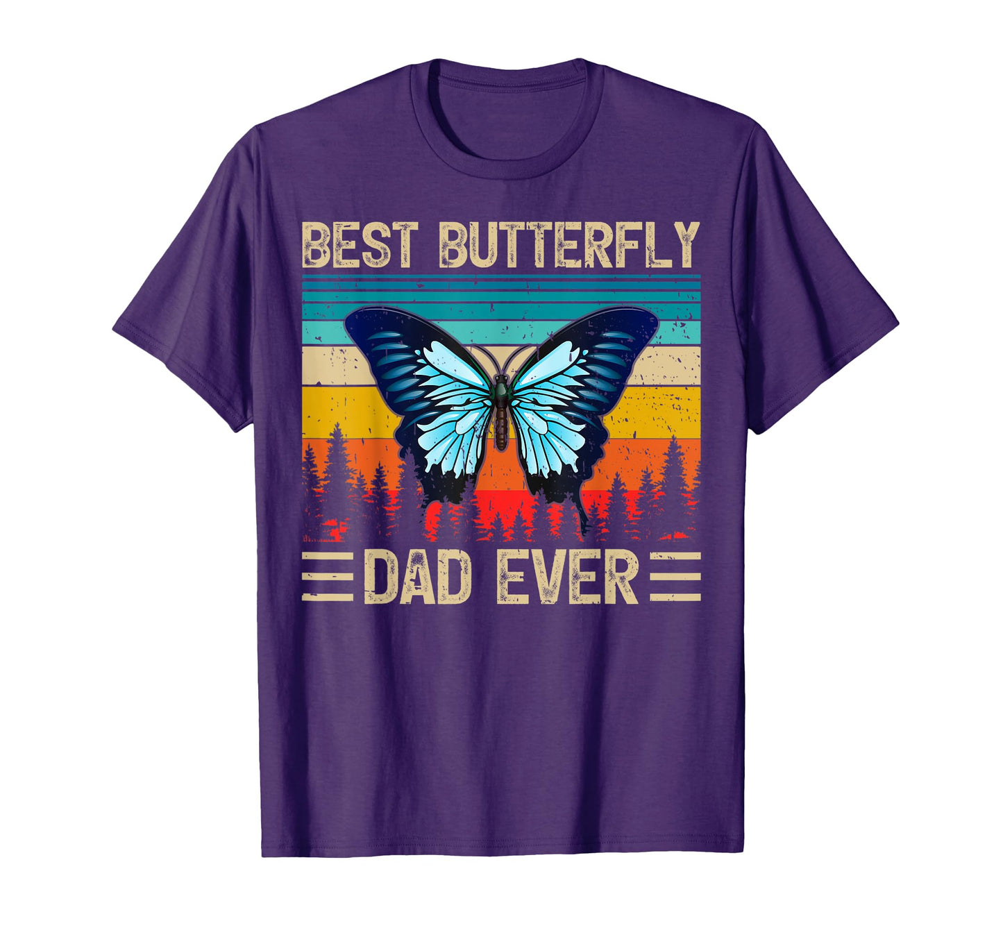 Mens Butterfly Vintage Funny Best Butterfly Dad Ever Father's Day T-Shirt
