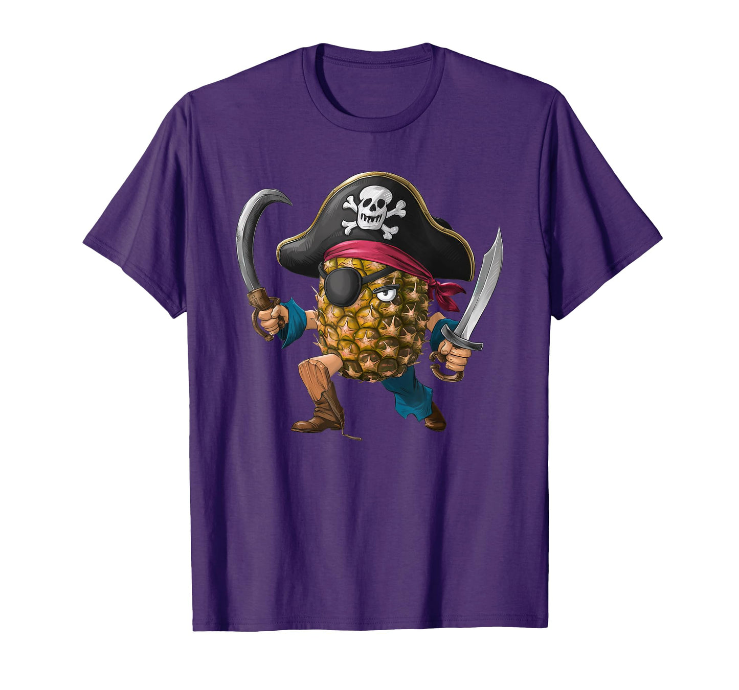 Pineapple Pirate Halloween Mens Womens Kids Pirate Funny T-Shirt