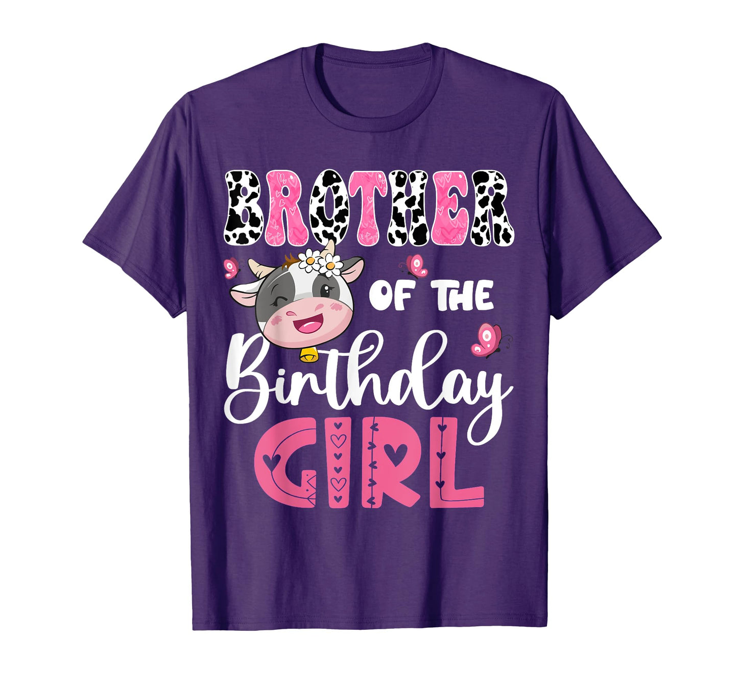 Brother Of The Birthday Girl Farm Cow 1St Birthday Party T-Shirt