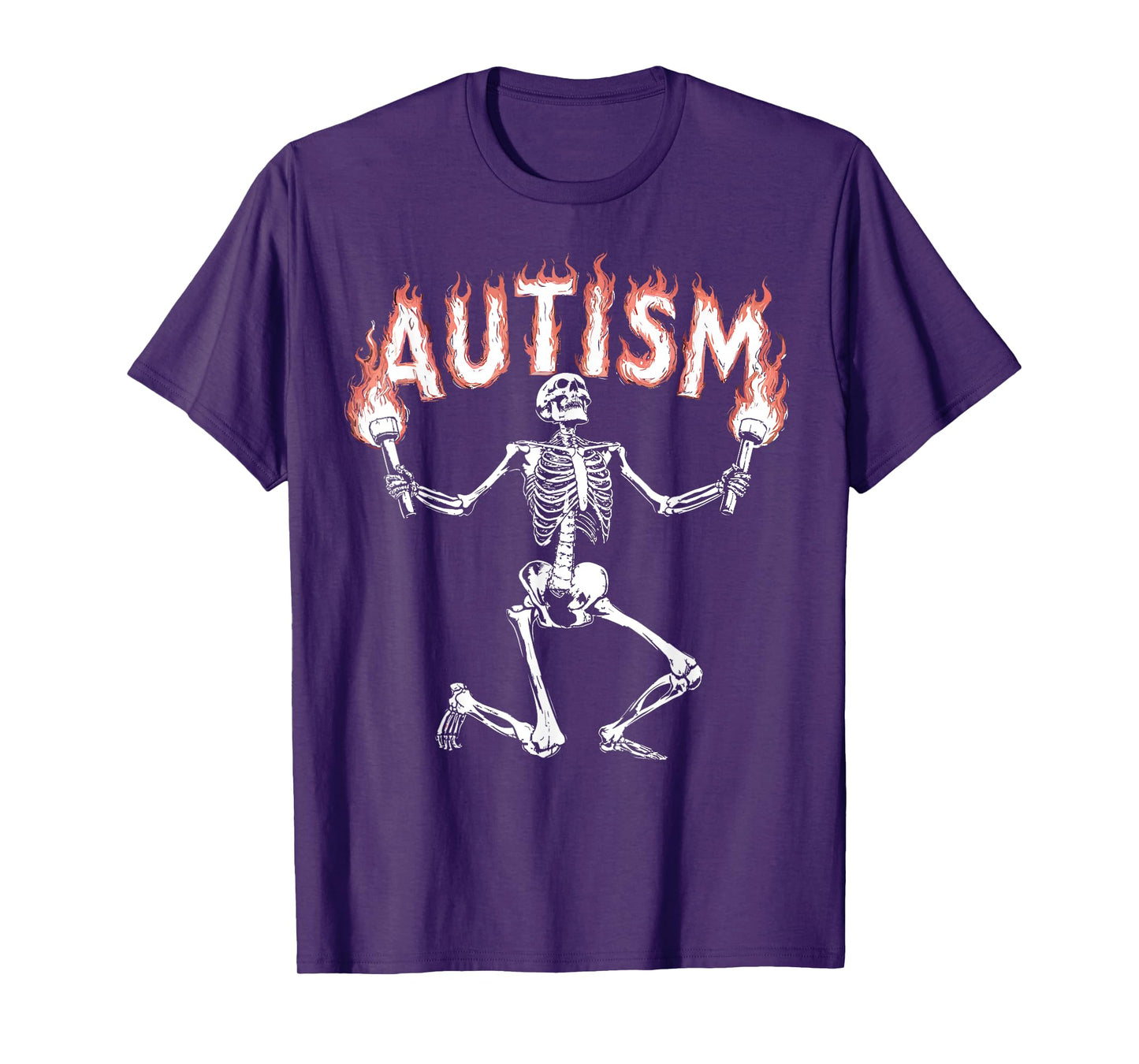 Autism Skeleton Meme Funny Fire Skeleton T-Shirt