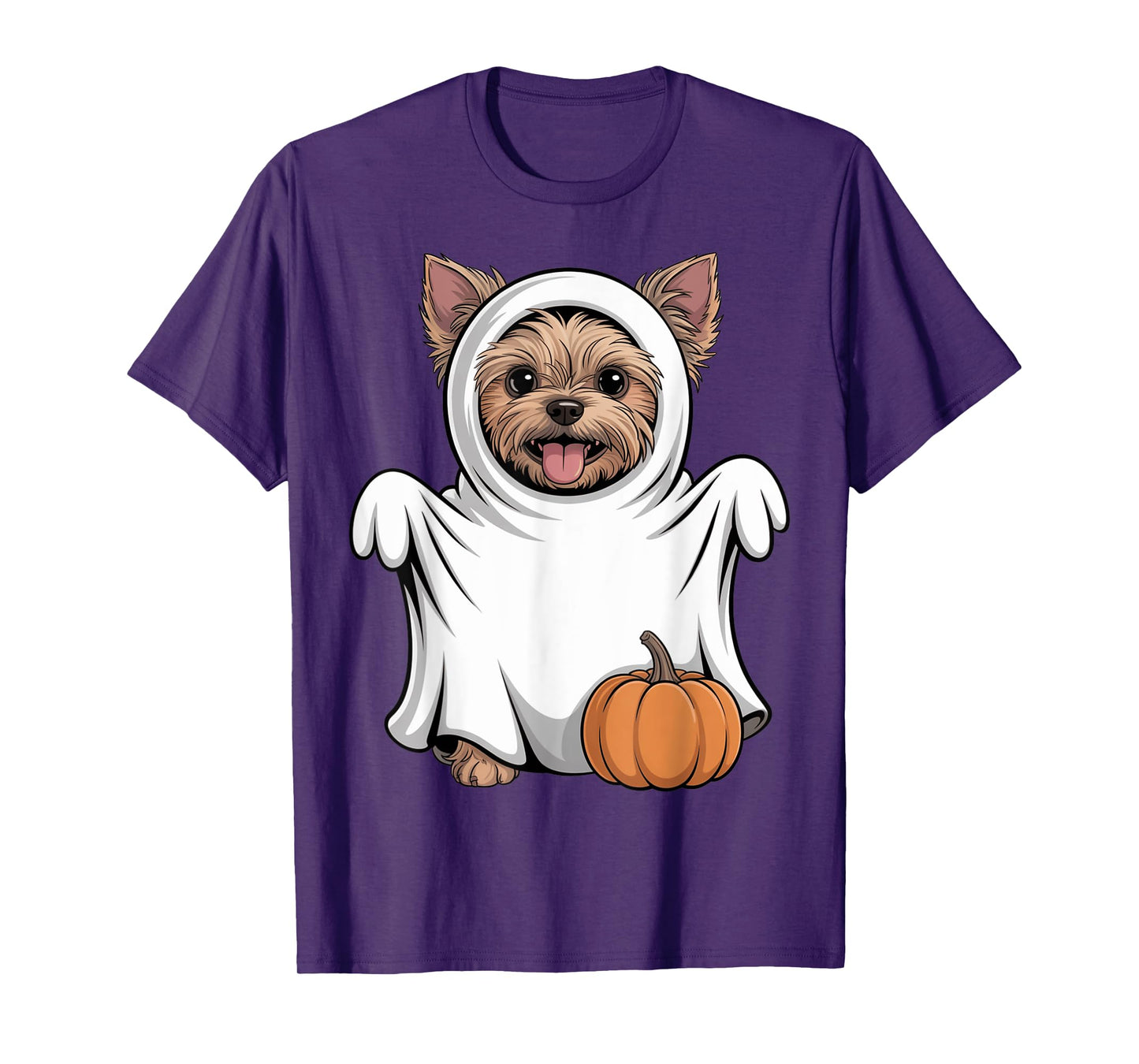 Yorkshire Terrier Ghost Pumpkin Halloween Fall Dog Lover T-Shirt