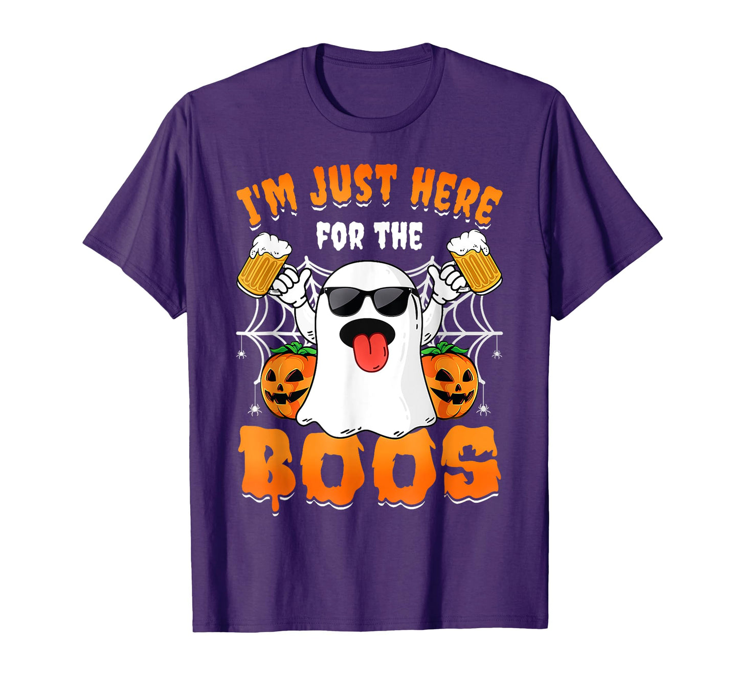 I'm Just Here For The Boos Funny Halloween Gifts Women Ghost T-Shirt