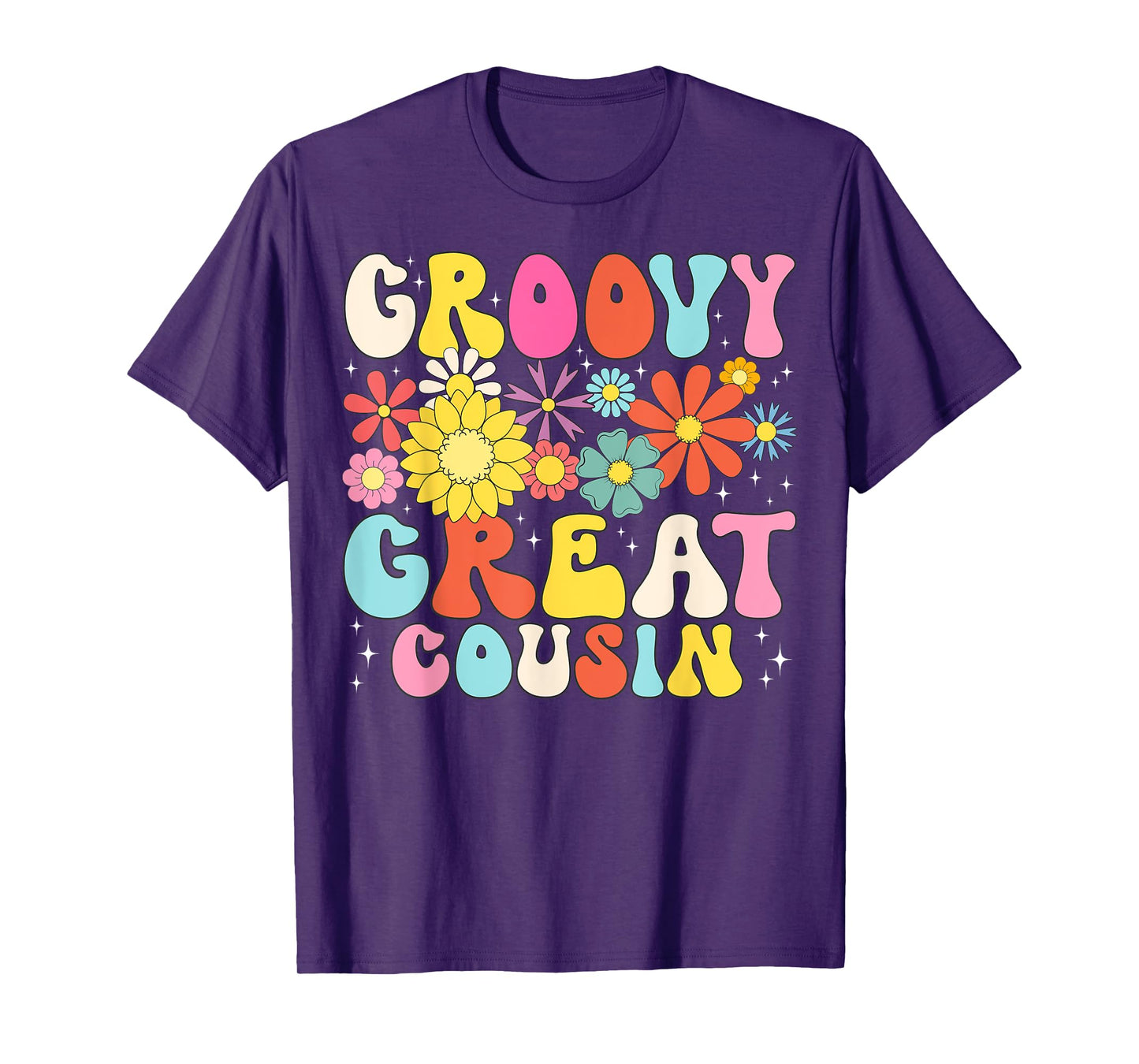 Groovy Great Cousin Retro Matching Family Baby Shower T-Shirt