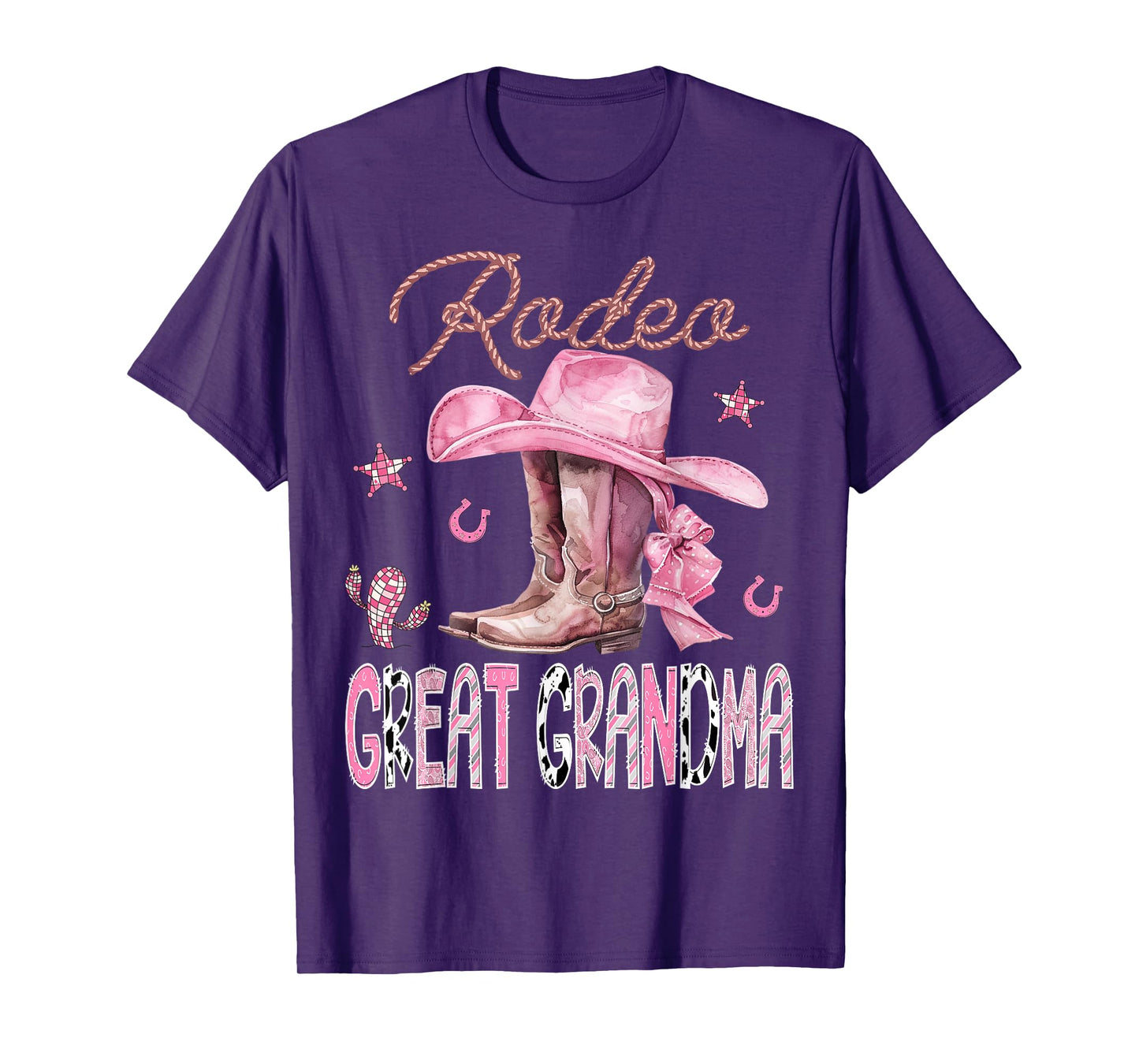 Rodeo Great Grandma Pink Boots Coquette CowGirl Birthday T-Shirt