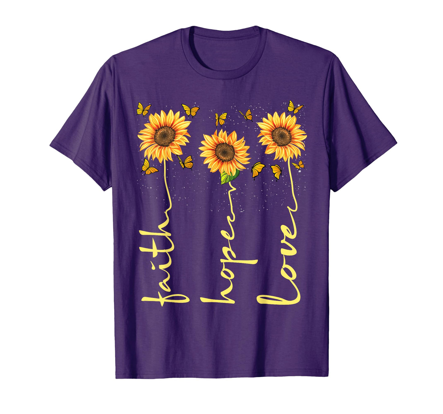 Christian for Women Sunflower Faith Hope Love T-Shirt