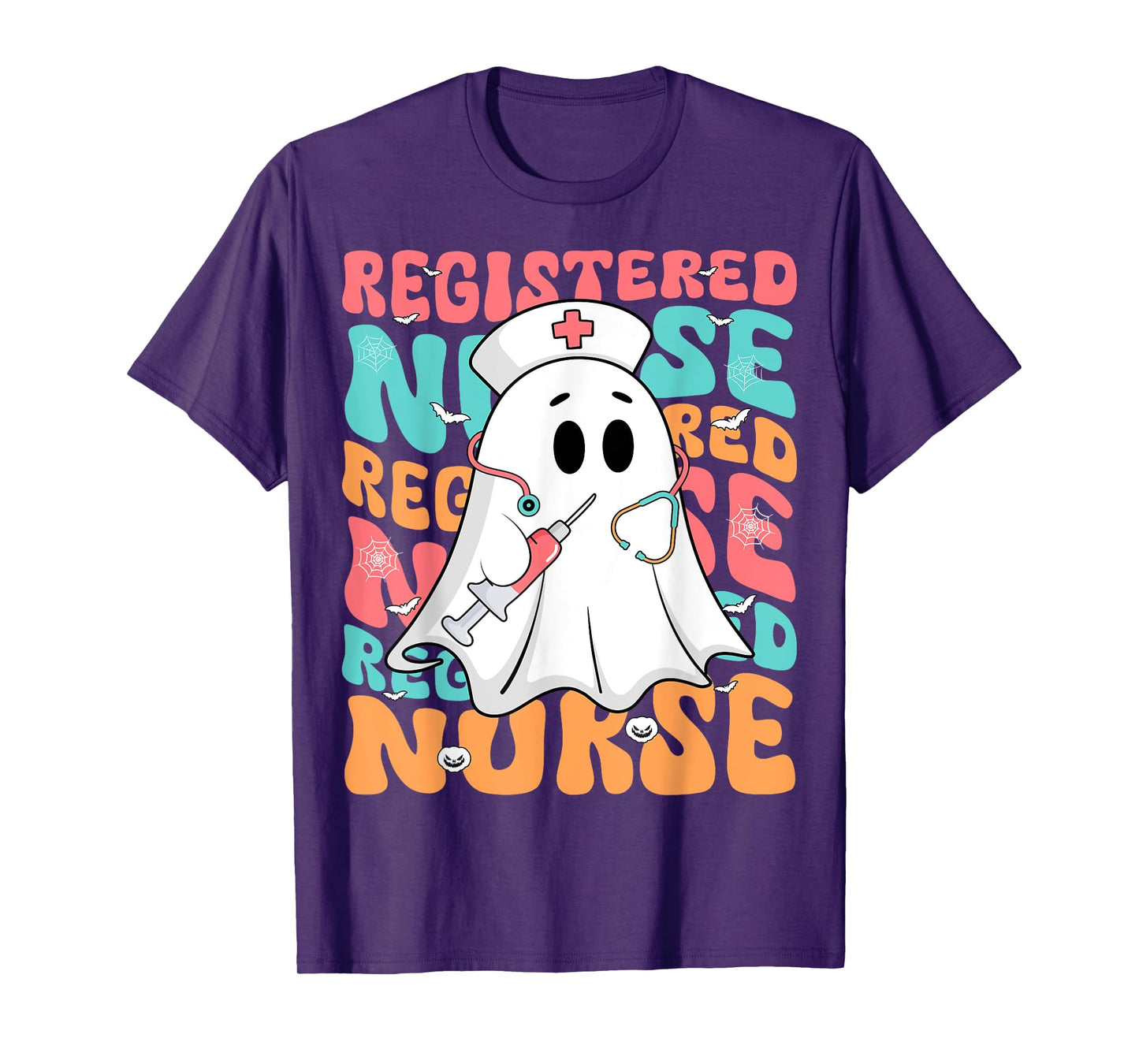 Spooky Registered Nurse Ghost RN Funny Halloween Costume T-Shirt
