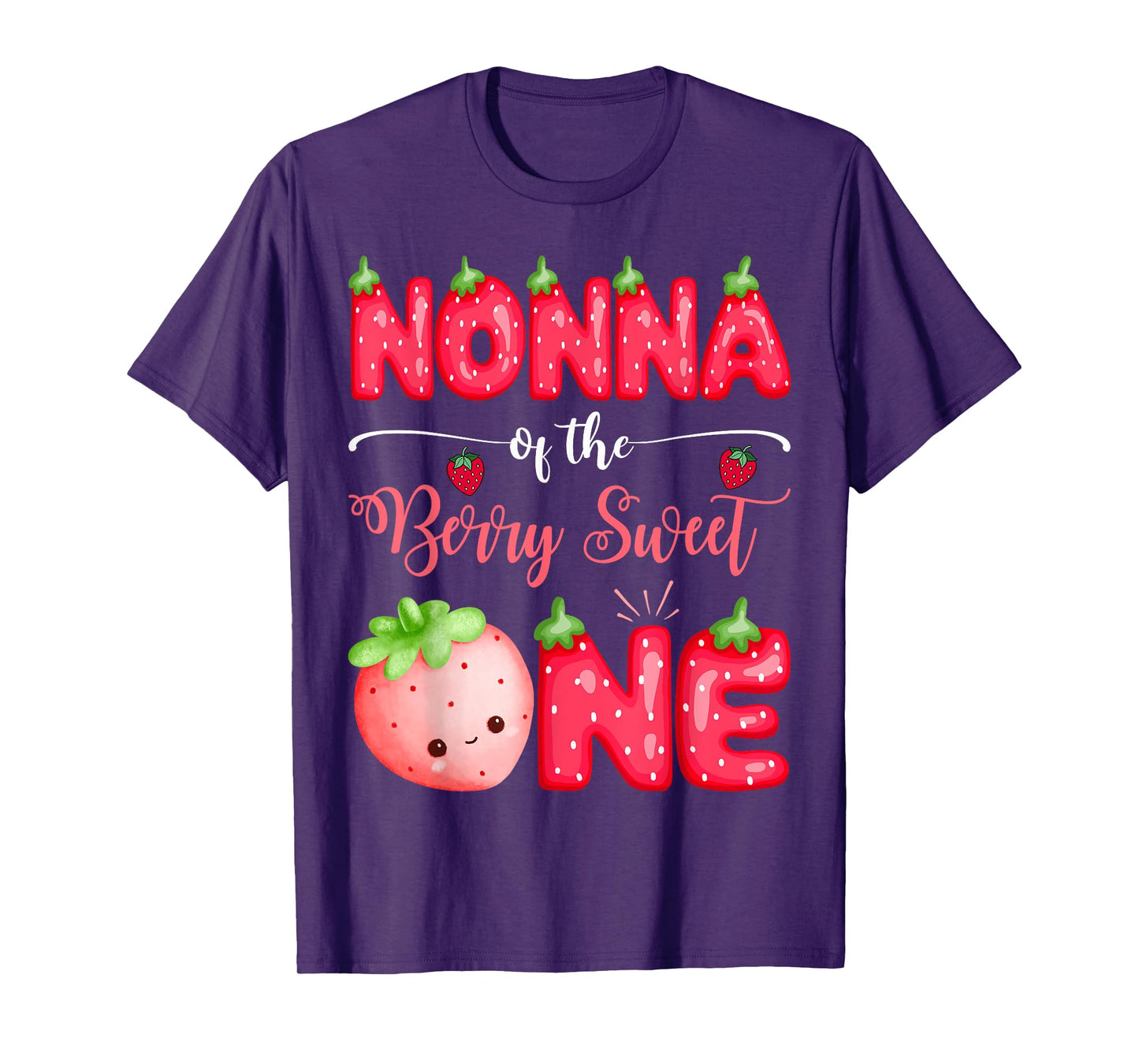 Nonna Of The Berry Sweet One First Bday Girl Strawberry T-Shirt