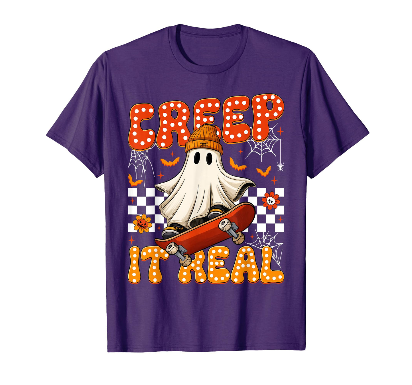 Vintage Retro Halloween Creep It Real Ghost Boy Fall Season T-Shirt
