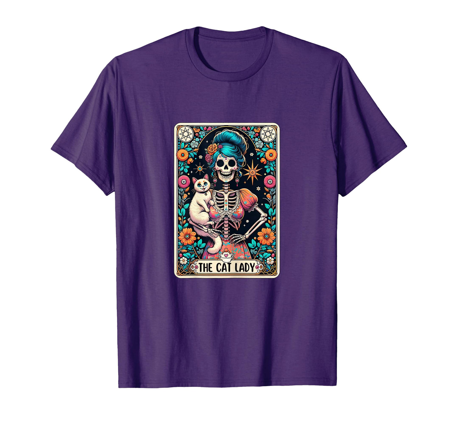 Cat Lady Tarot Card Gothic Women Cat Mom Mothers Day T-Shirt