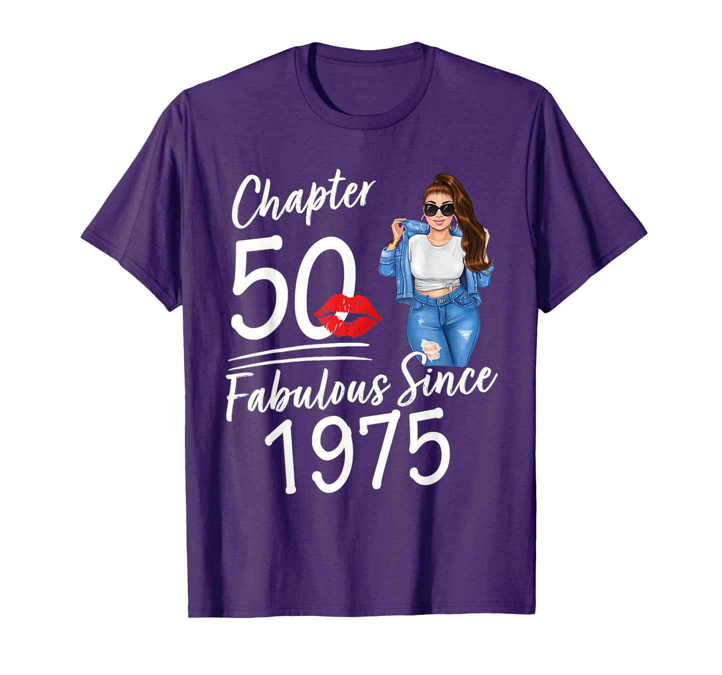 Chapter 50 Fabulous Since 1975 50th Birthday Women Melanin T-Shirt
