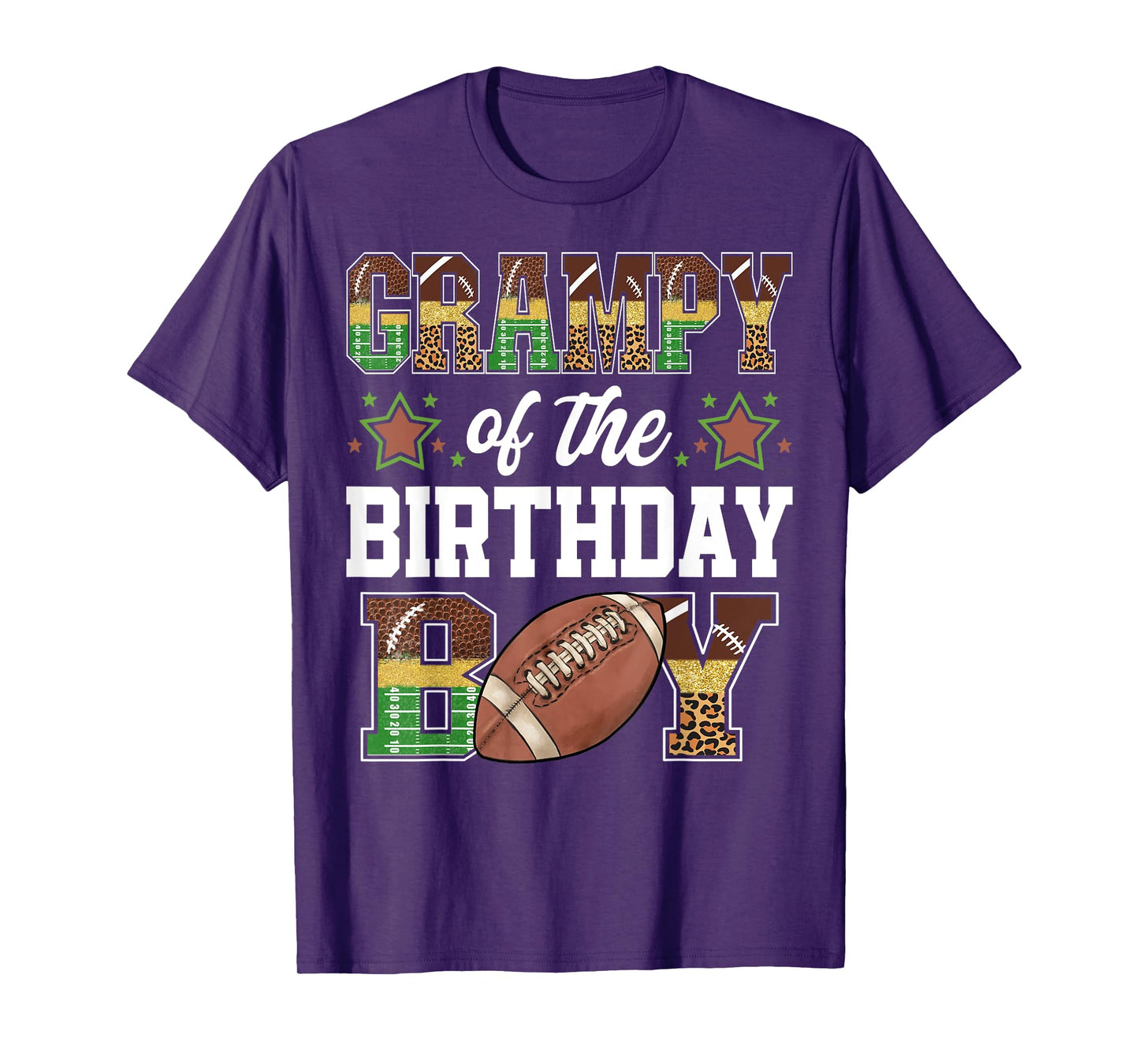 Grampy Of The Birthday Boy Football Player Family Matching T-Shirt
