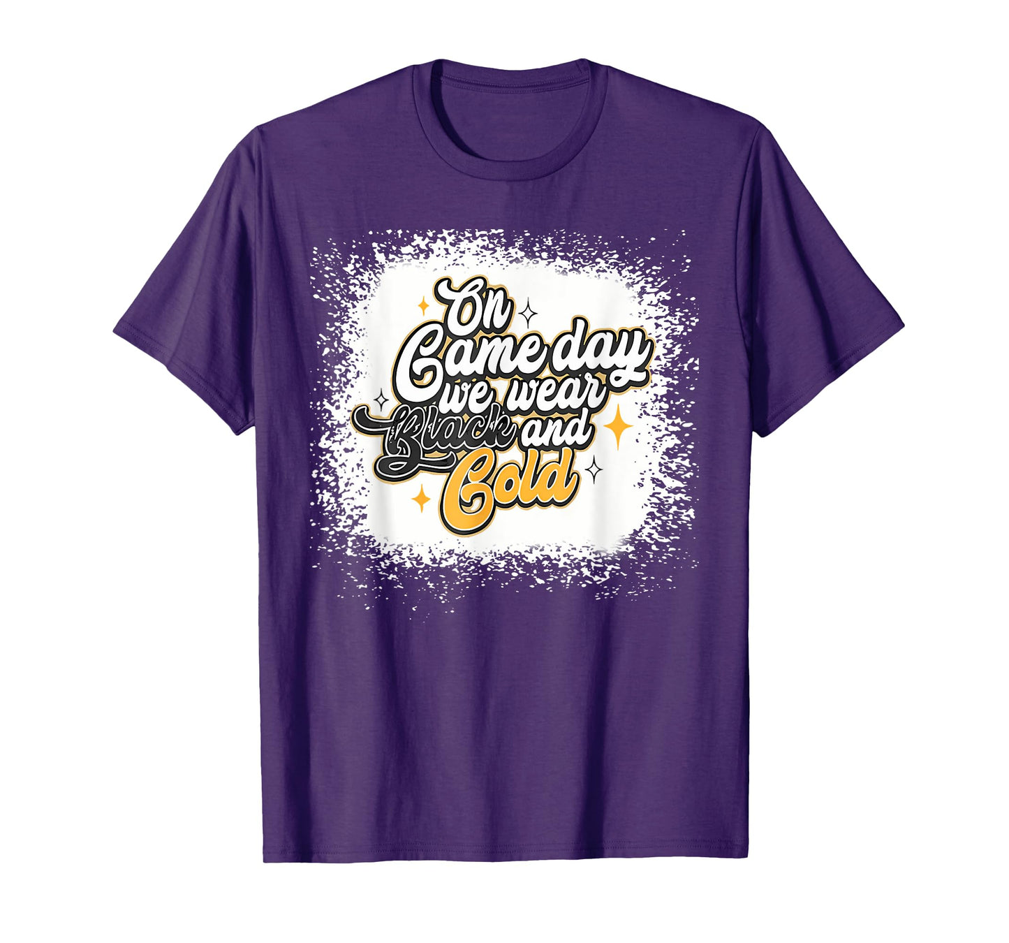 Bleached On Gameday Football We Wear Gold & Black T-Shirt