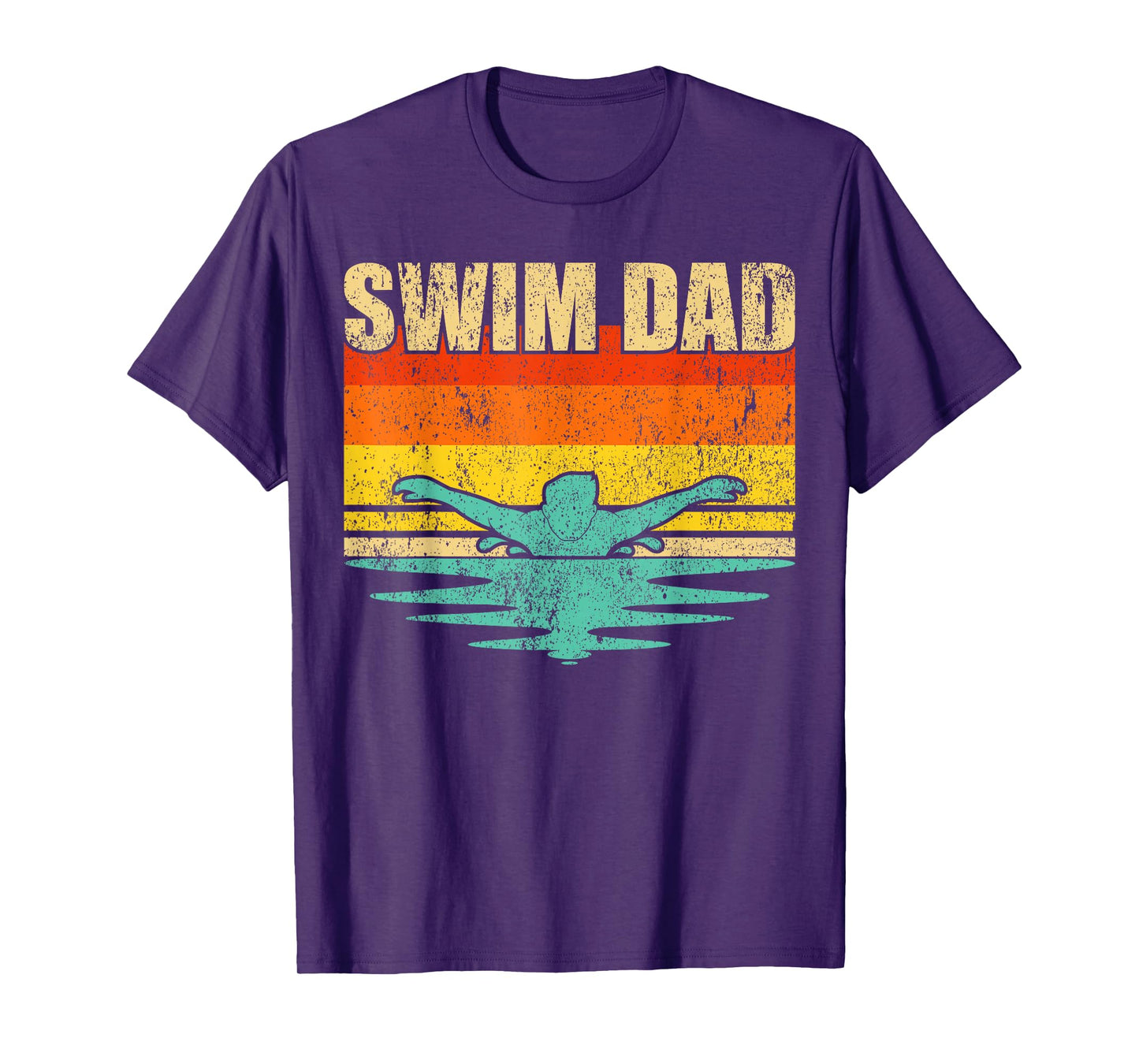 Vintage Style Swimming Lover Swimmer Swim Dad Father's Day T-Shirt
