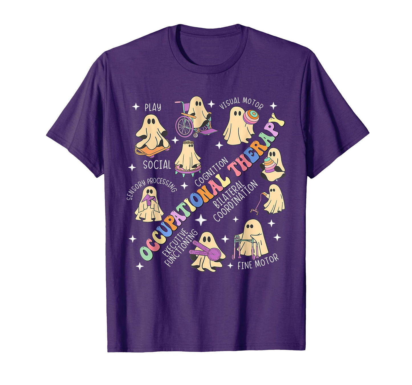 OT Occupational Therapy Therapist Halloween Spooky OTA Ghost T-Shirt