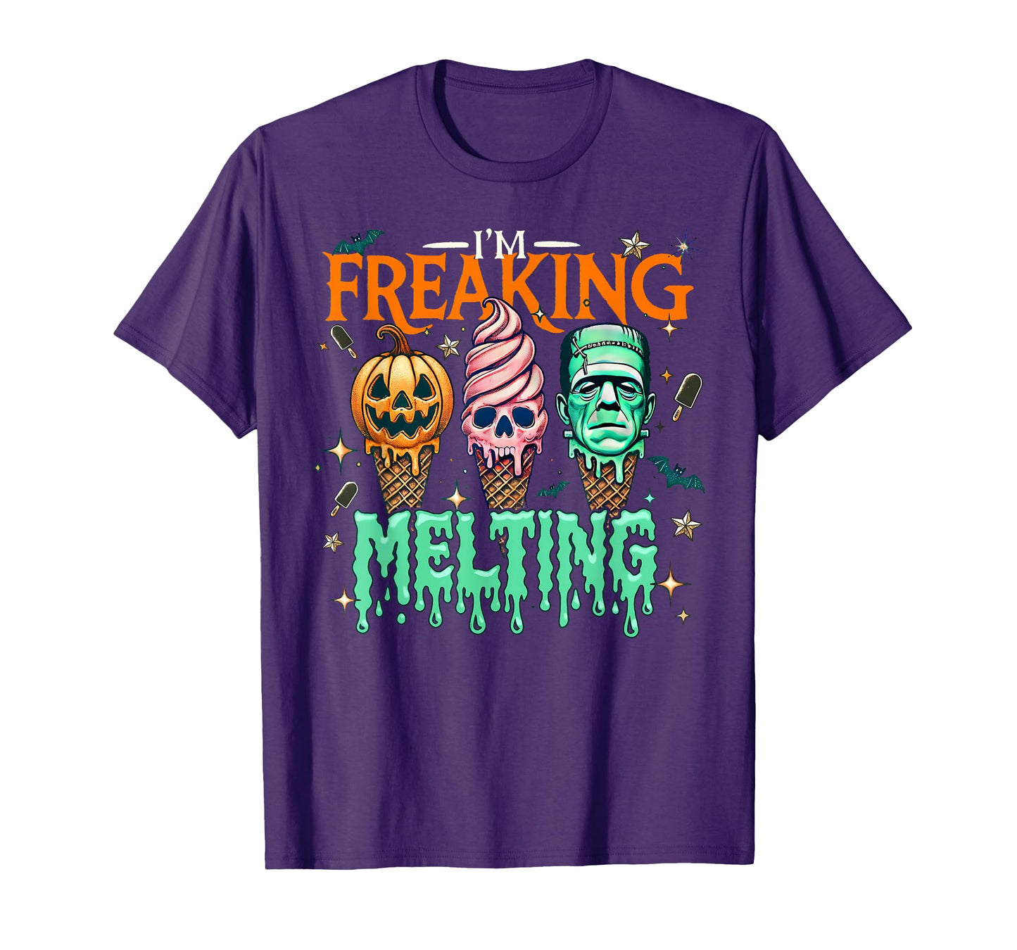 I'm Freaking Melting Ice Cream Halloween Spooky Season Funny T-Shirt