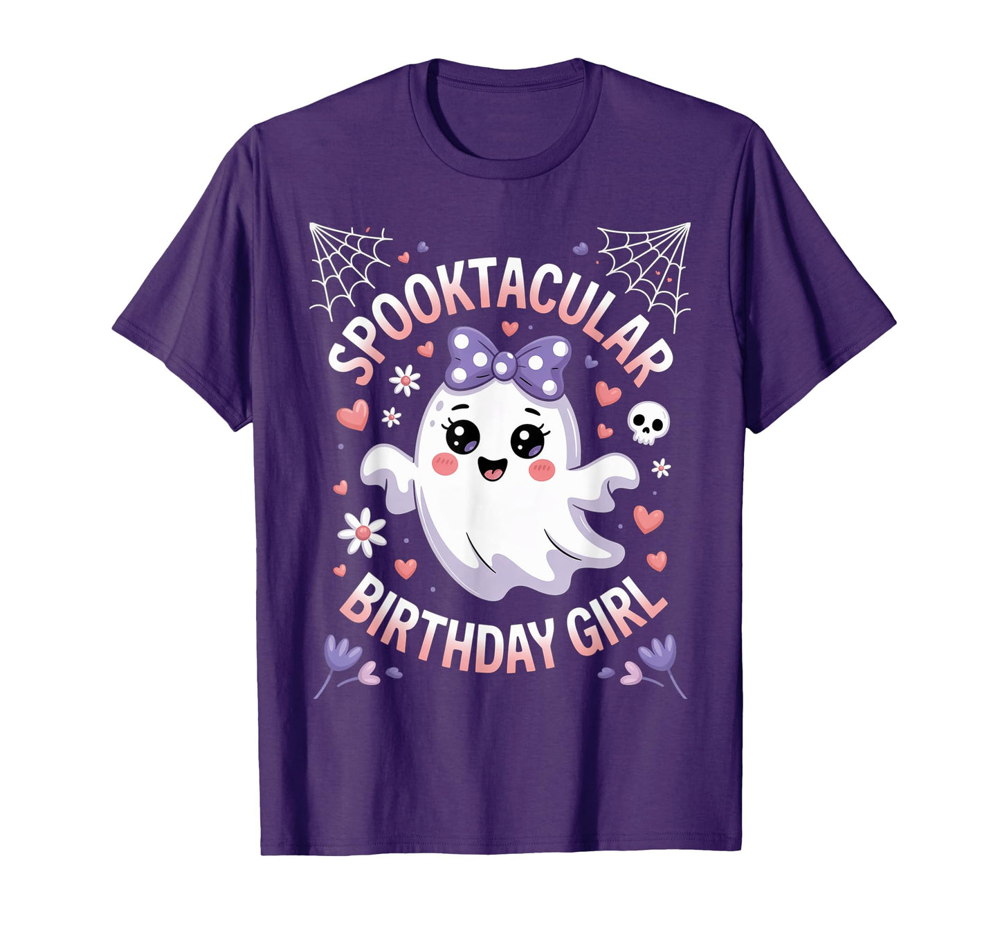 Halloween Birthday Girl Ghost Bow Spooktacular Spooky Kids T-Shirt