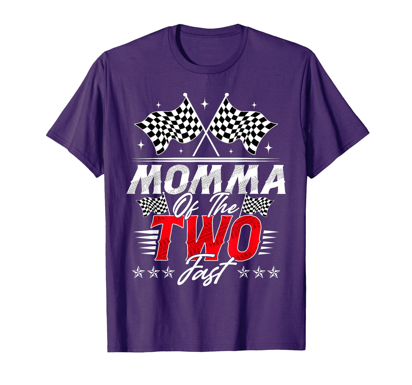 Momma Of The Two Fast Second Birthday Racing Car Family T-Shirt