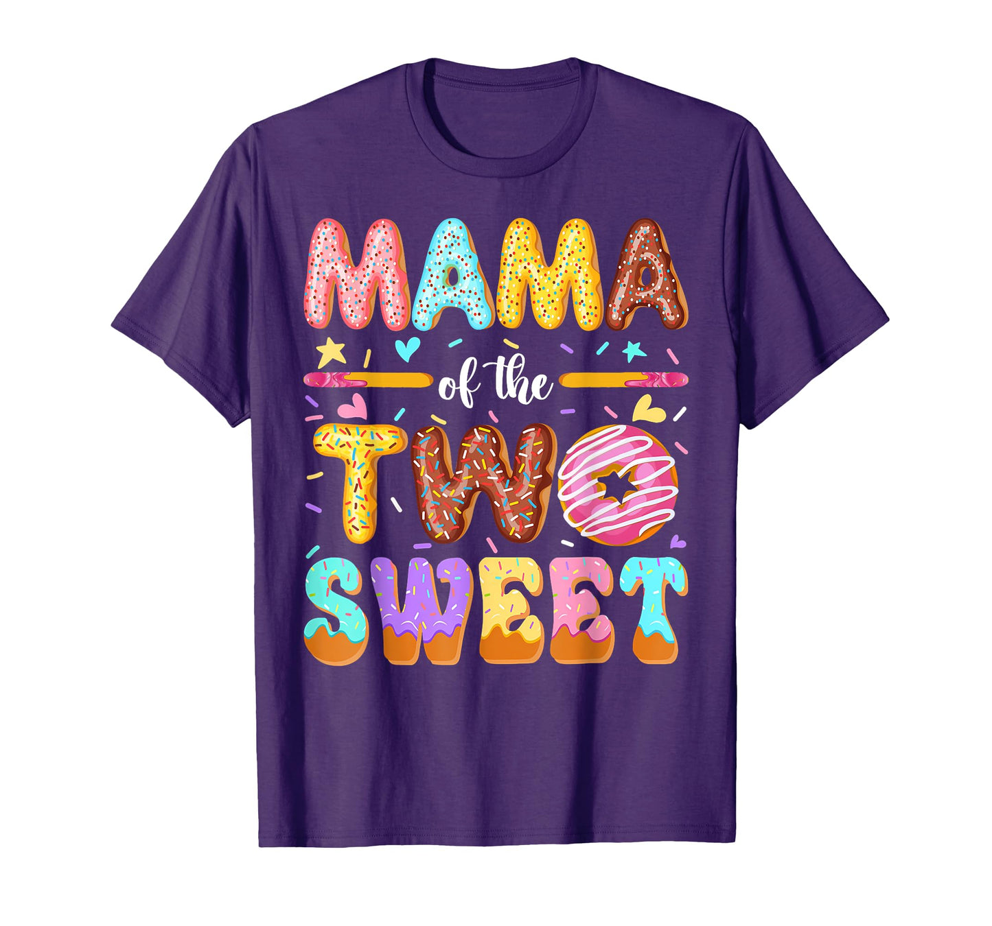 Mama Of The Two Sweet 2Nd Birthday Girl Donut T-Shirt