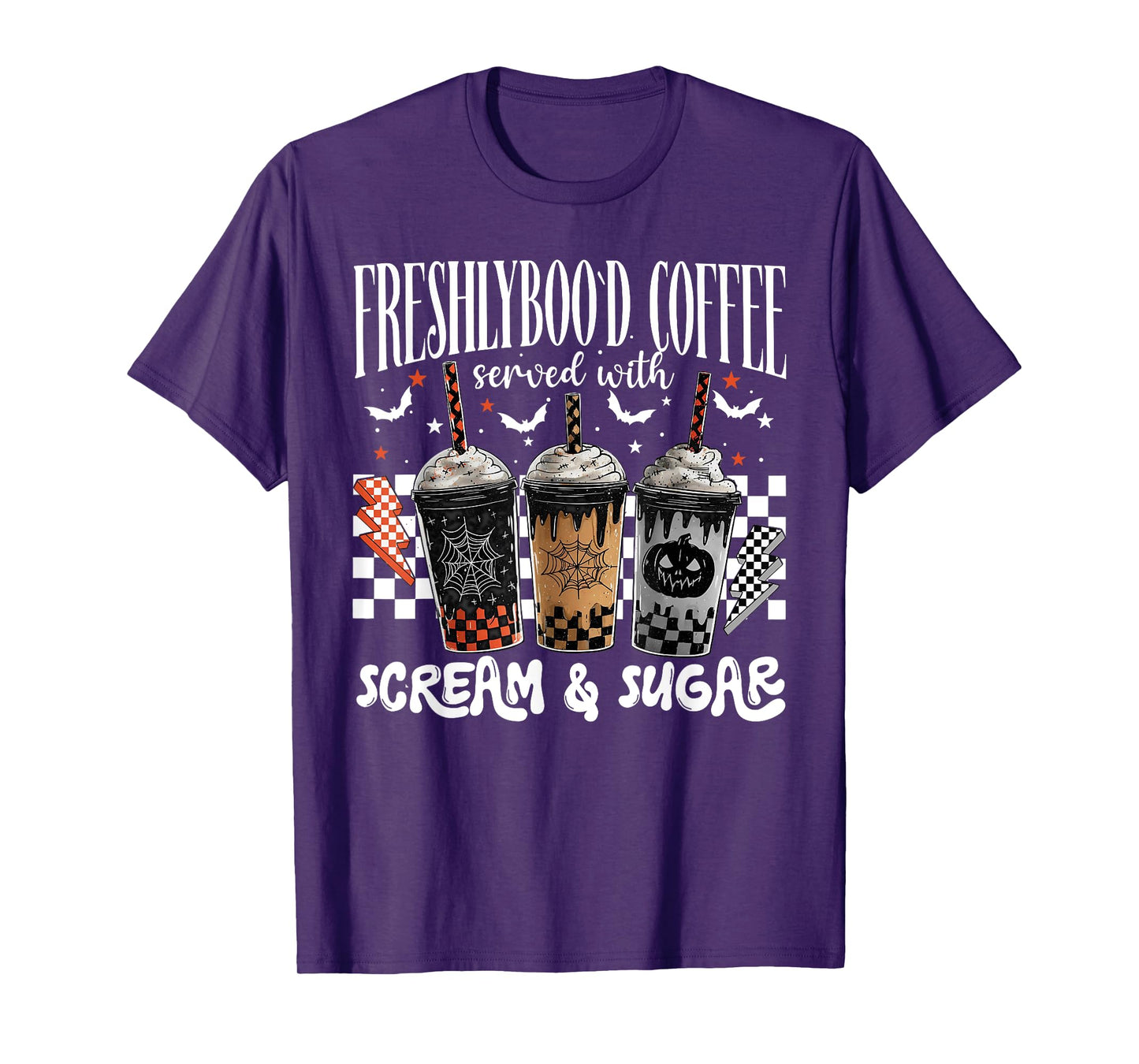 Halloween Freshlyboo'd Coffee Scream & Sugar Spooky Season T-Shirt