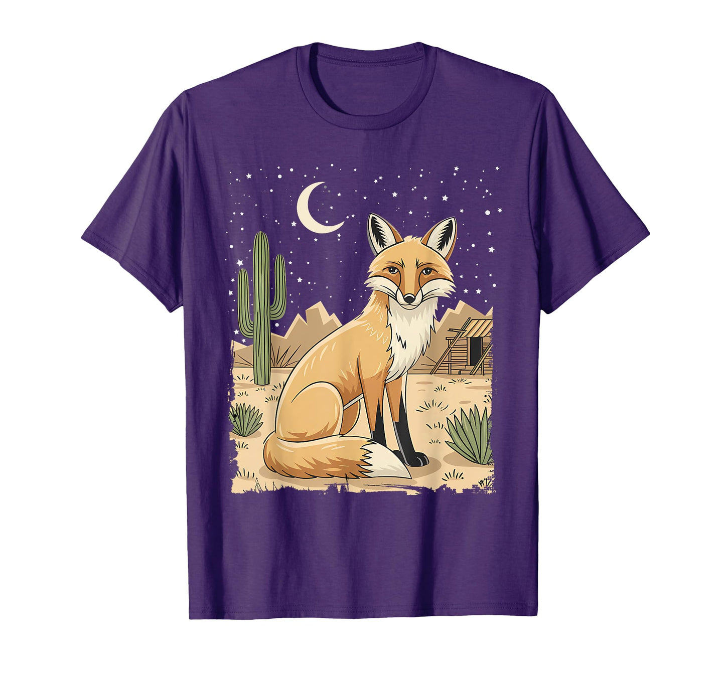 Coyote Desert Nature Scenic Wild Animal South West Cactus T-Shirt
