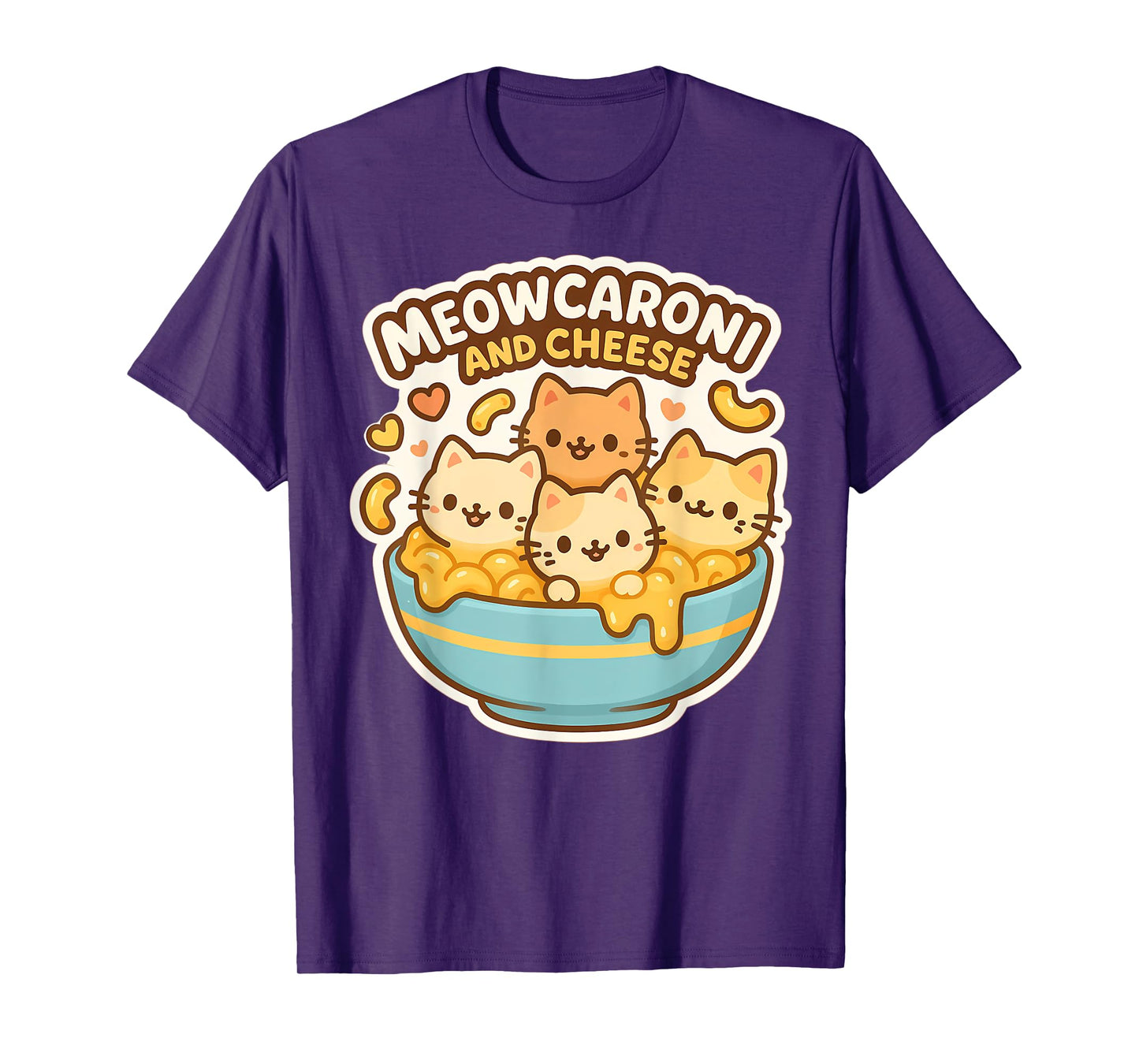Meowcaroni and Cheese Cat Lover Mac N Cheese Kawaii T-Shirt