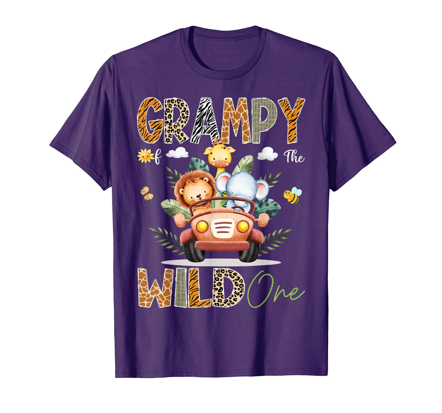 Grampy Of The Wild One 1St Birthday Safari Jungle Truck T-Shirt
