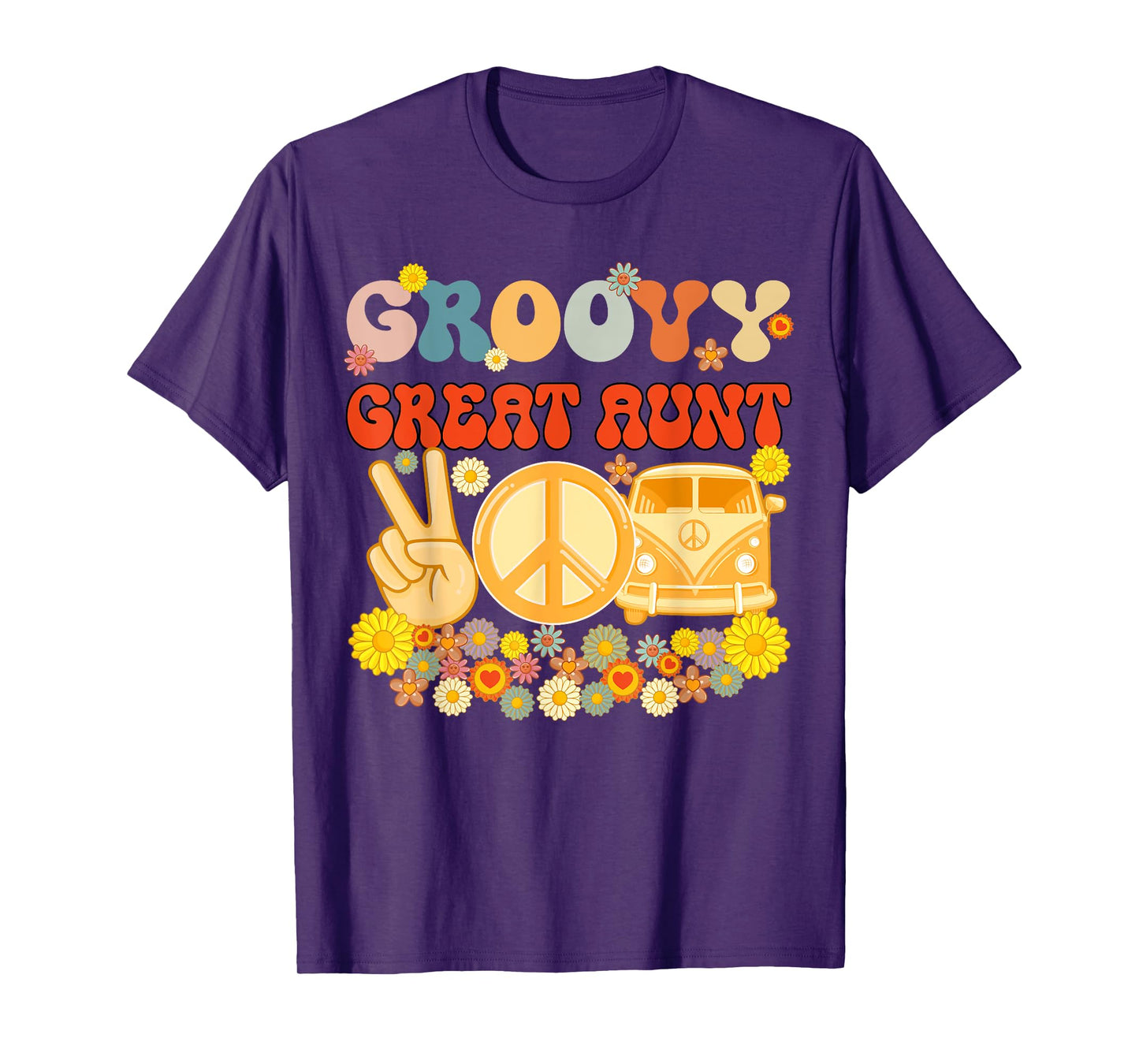 Groovy Great Aunt Retro Matching Family Baby Shower Mother's T-Shirt
