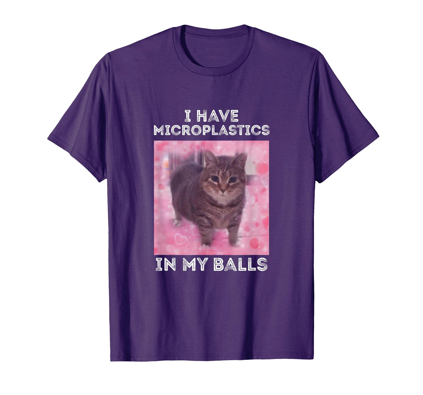 I Have Microplastics in my Balls Funny Cat Meme T-Shirt