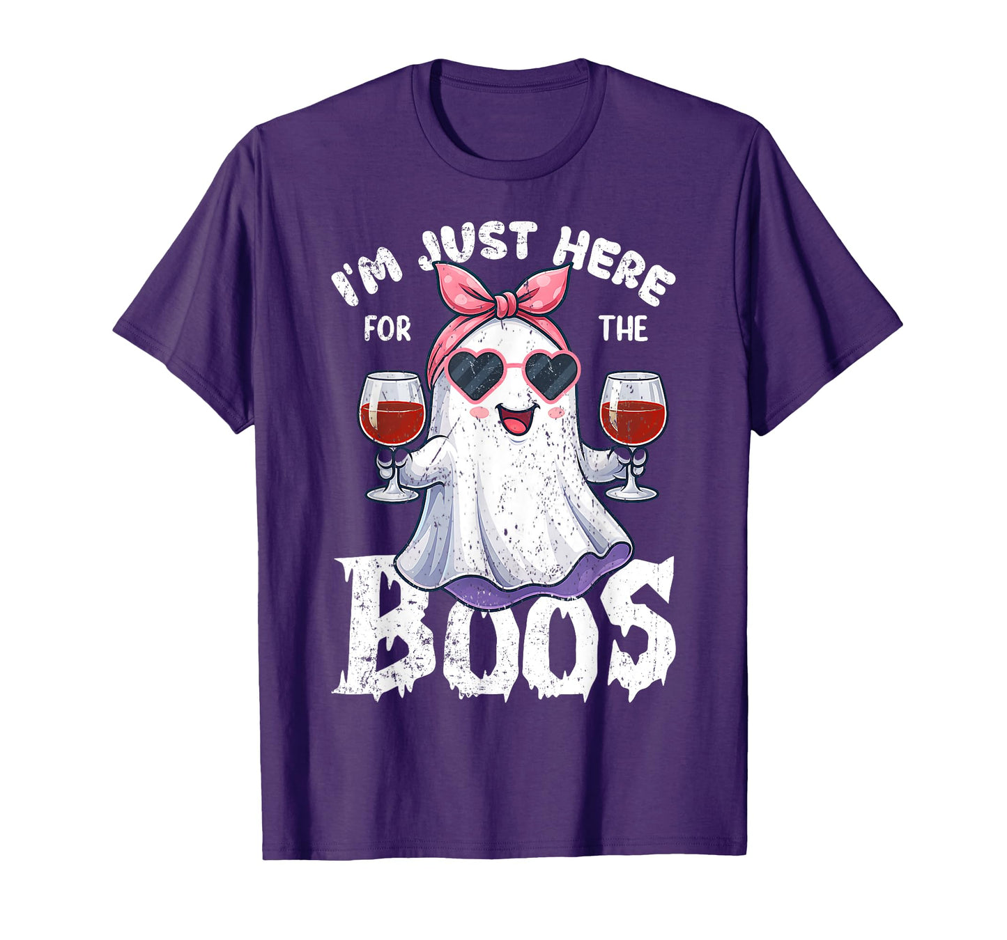 I'm Just Here For The Boos Cute Ghost Halloween Costume T-Shirt