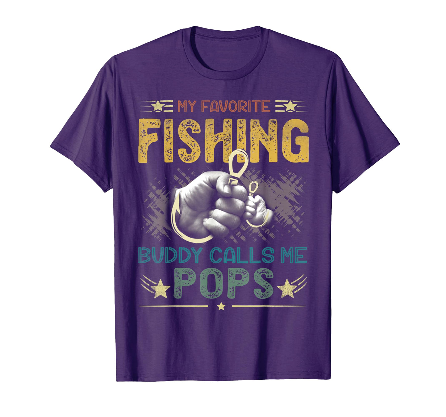 Mens Mens My Favorite Fishing Buddy Calls Me Pops Fathers Day T-Shirt